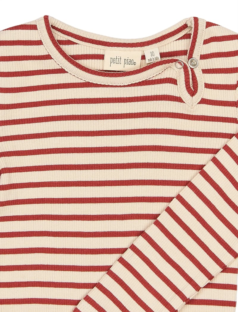 Petit Piao - PPSky L_S Body - langärmelige bodys - cinnabar striped - 4