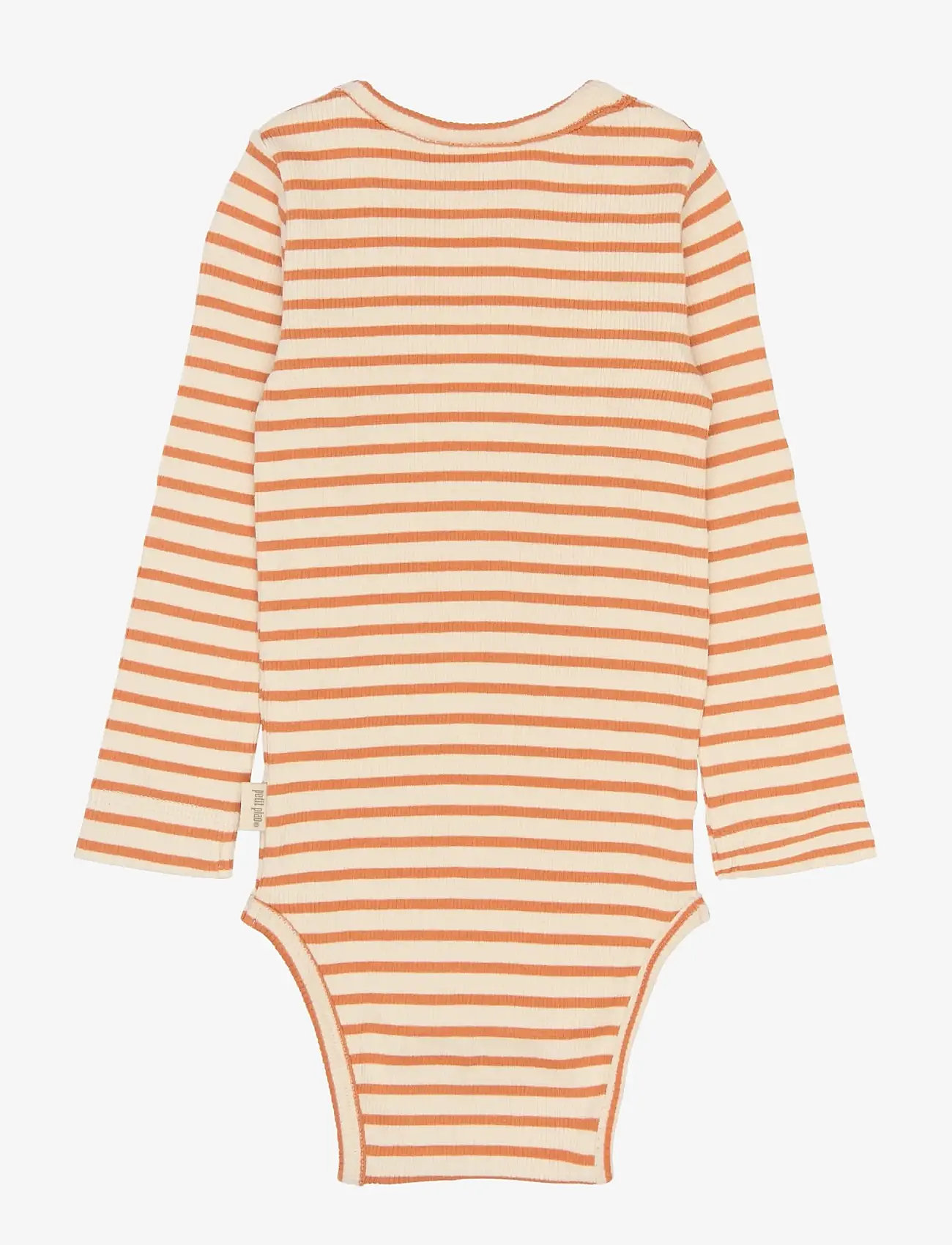 Petit Piao - PPSky L_S Body - långärmade bodies - coral gold striped - 2