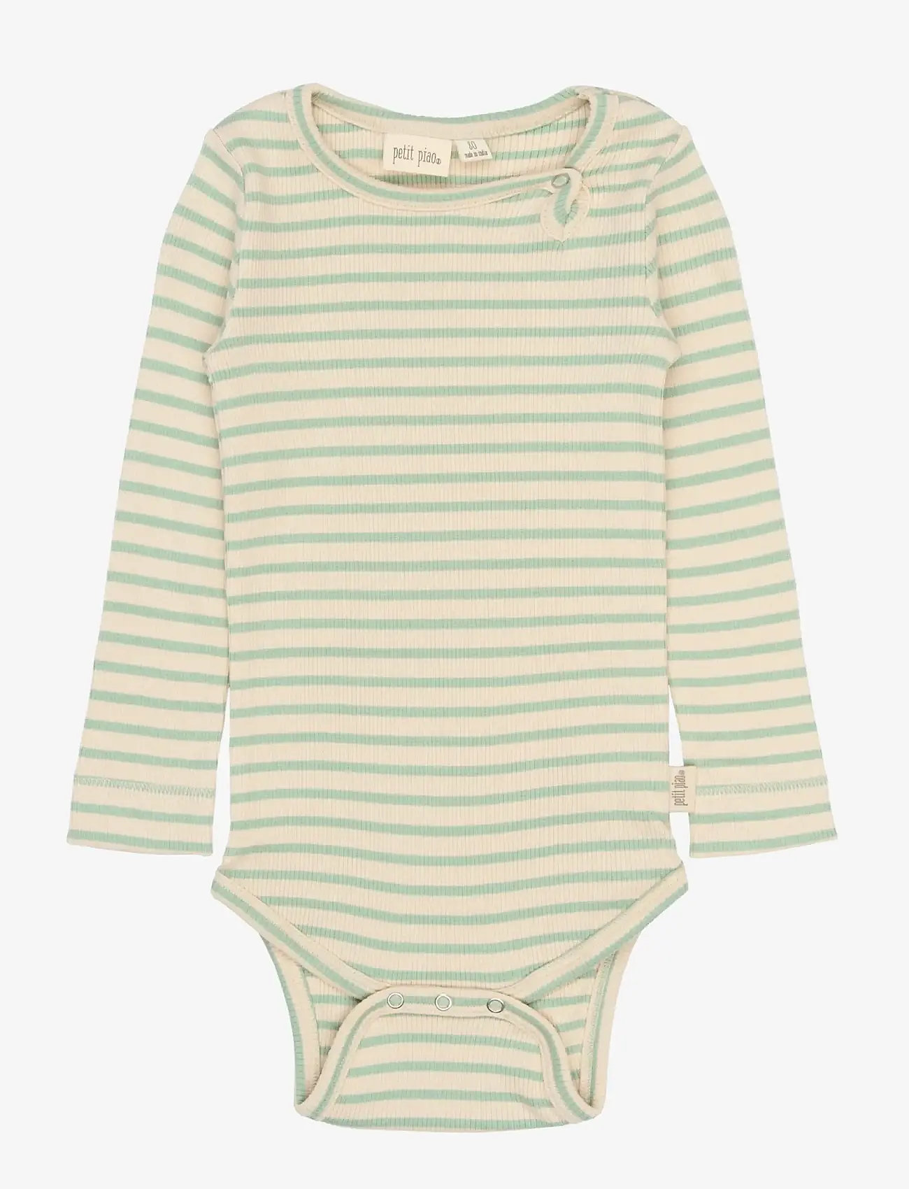 Petit Piao - PPSky L_S Body - langärmelige bodys - frosty green striped - 0