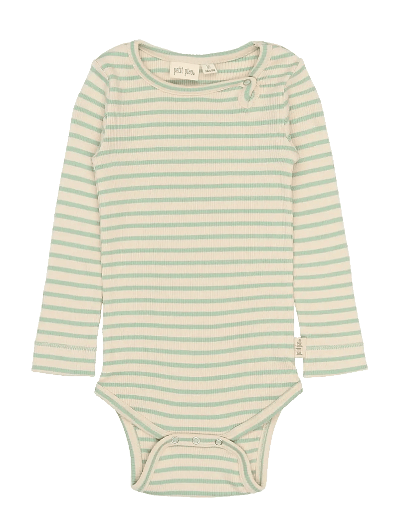 Petit Piao - PPSky L_S Body - langärmelige bodys - frosty green striped - 0