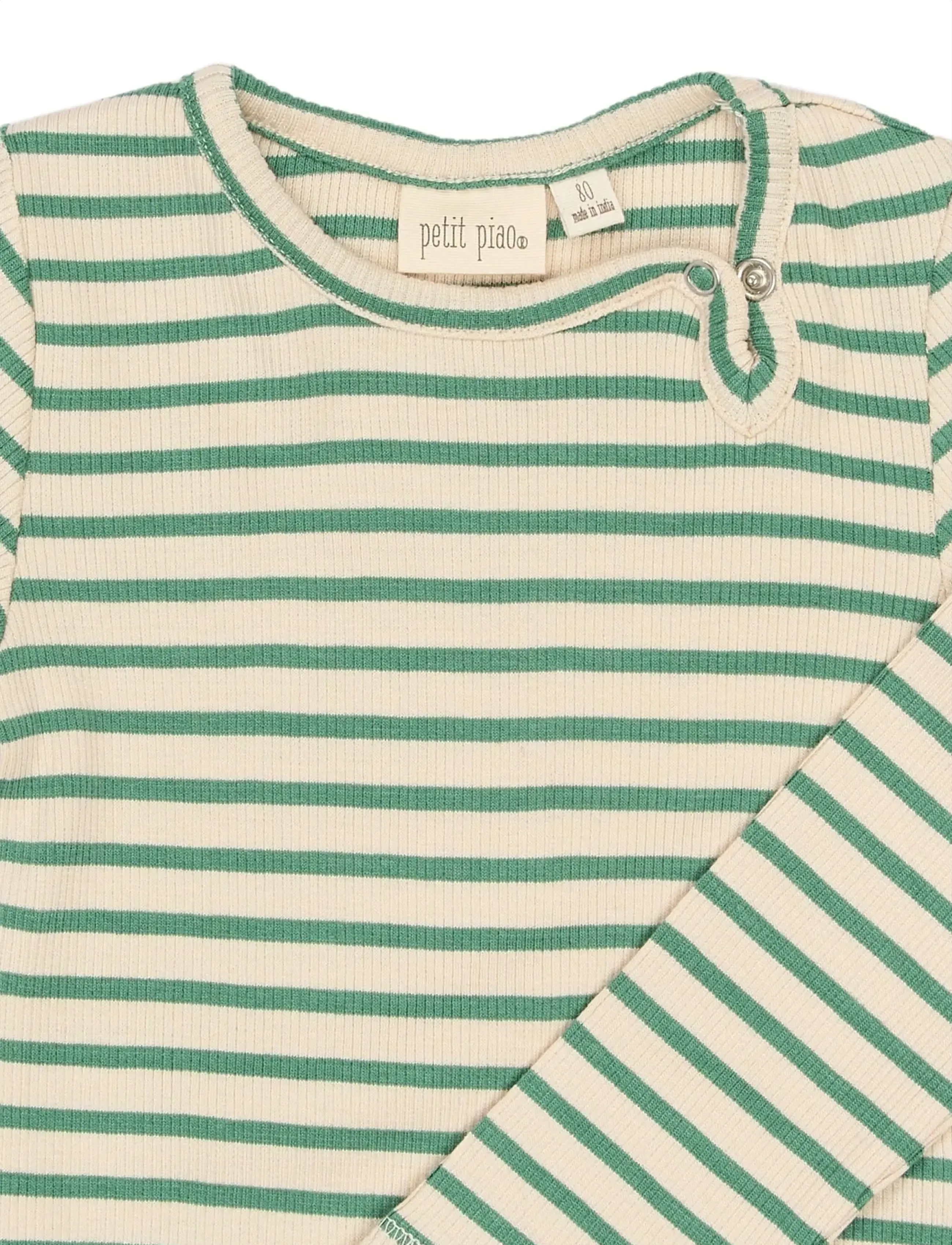 Petit Piao - PPSky L_S Body - long-sleeved bodies - frosty spruce striped - 2