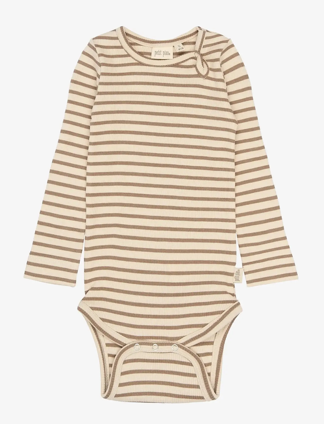 Petit Piao - PPSky L_S Body - pikkade varrukatega bodid - ginger snap striped - 1