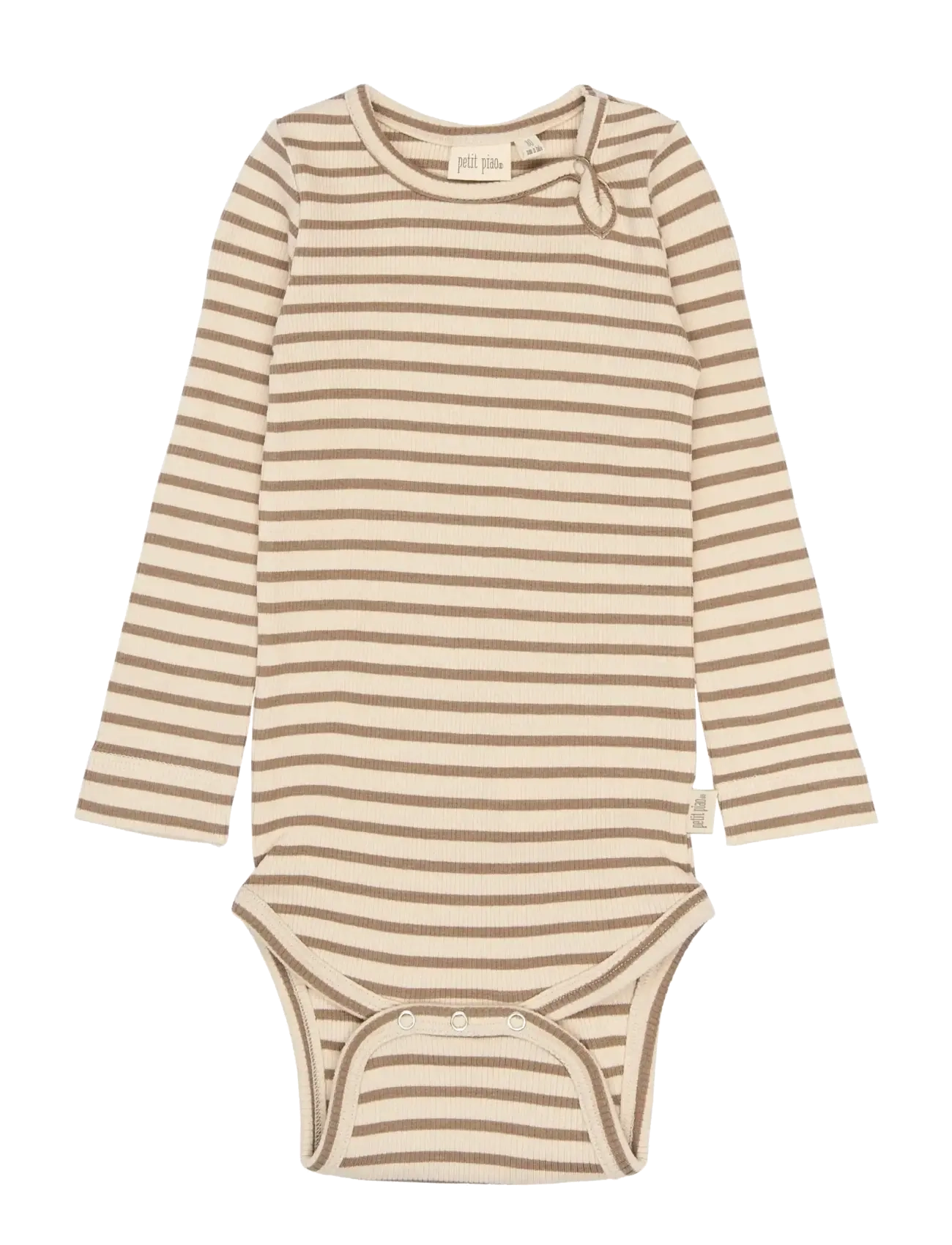 Petit Piao PPSky L_S Body - Petit Piao - GINGER SNAP STRIPED / beige