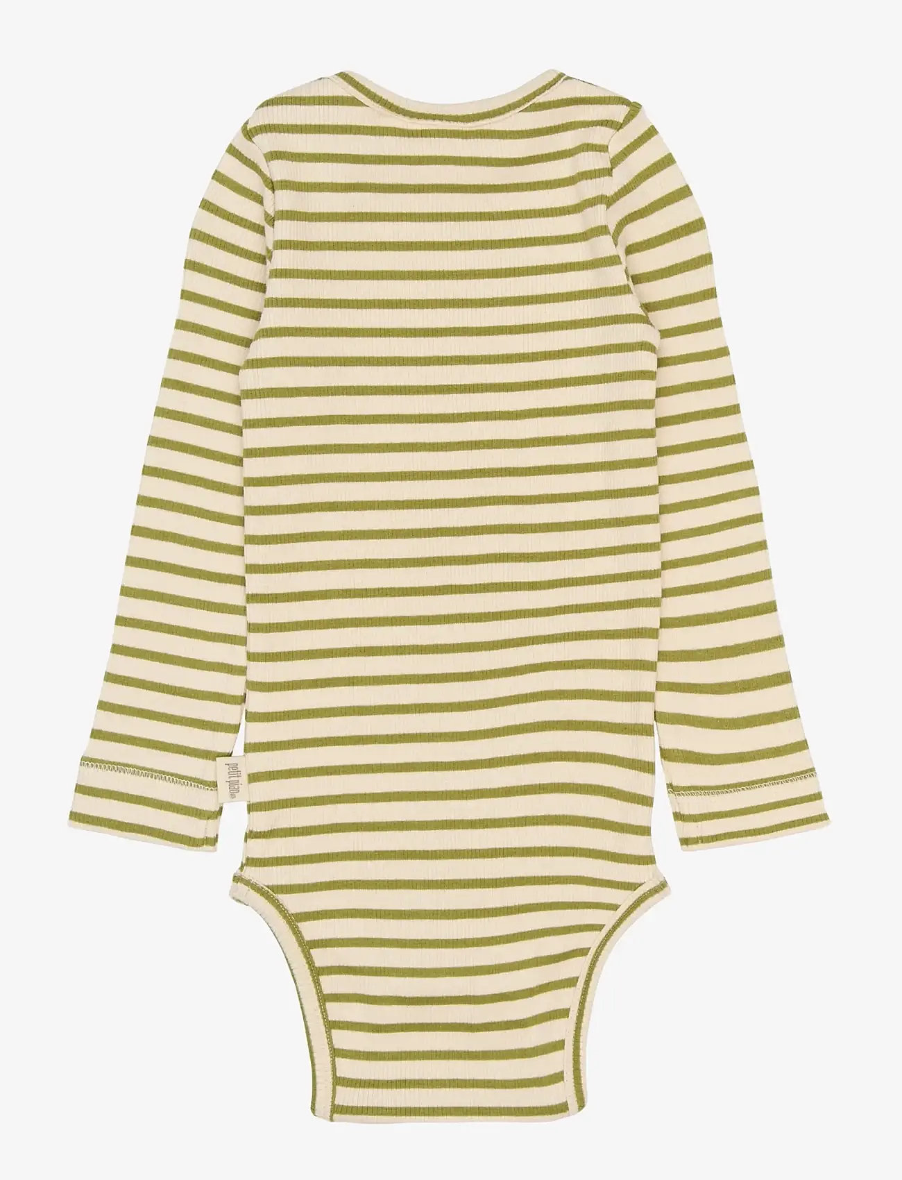 Petit Piao - PPSky L_S Body - langærmede bodyer - mosstone striped - 1