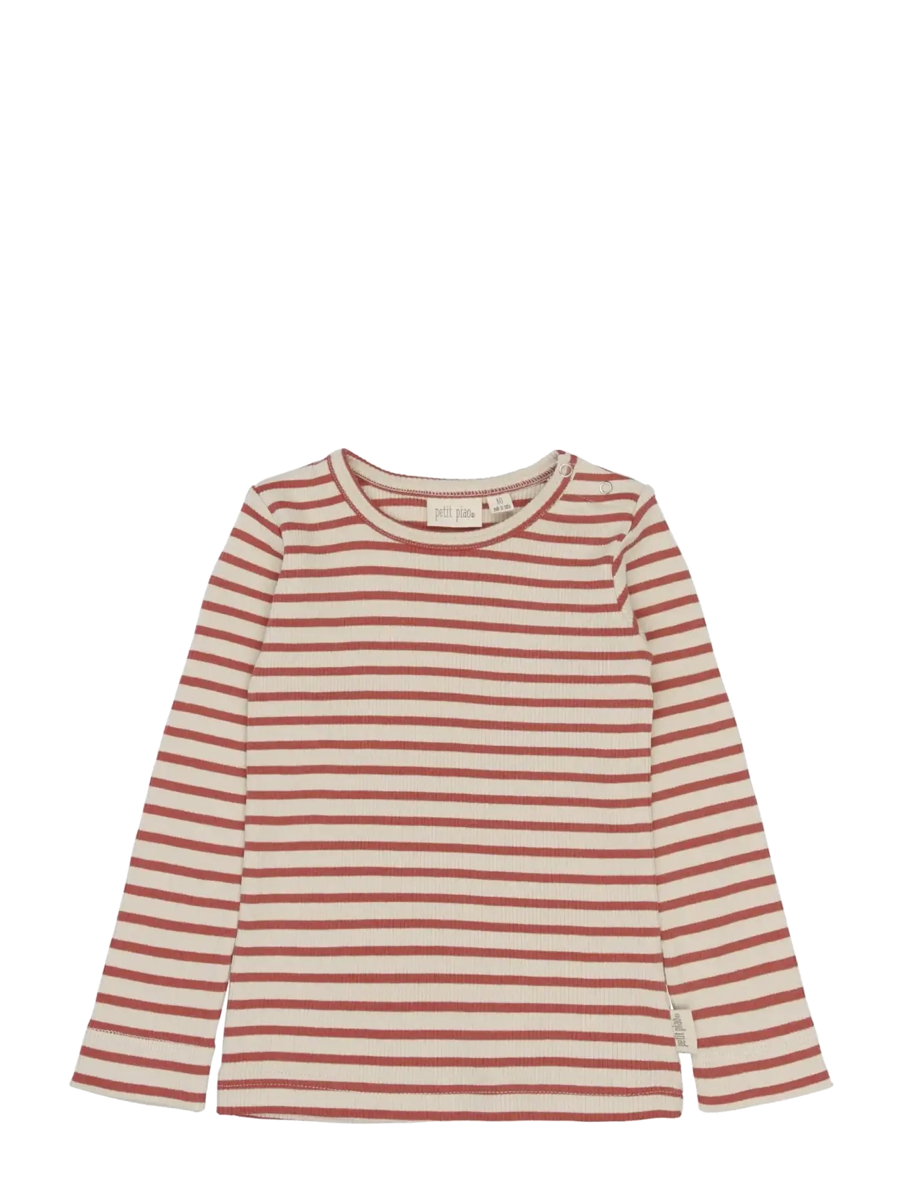 Petit Piao PPSky L_S Tee - Long-sleeved t-shirts - CINNABAR STRIPED / red