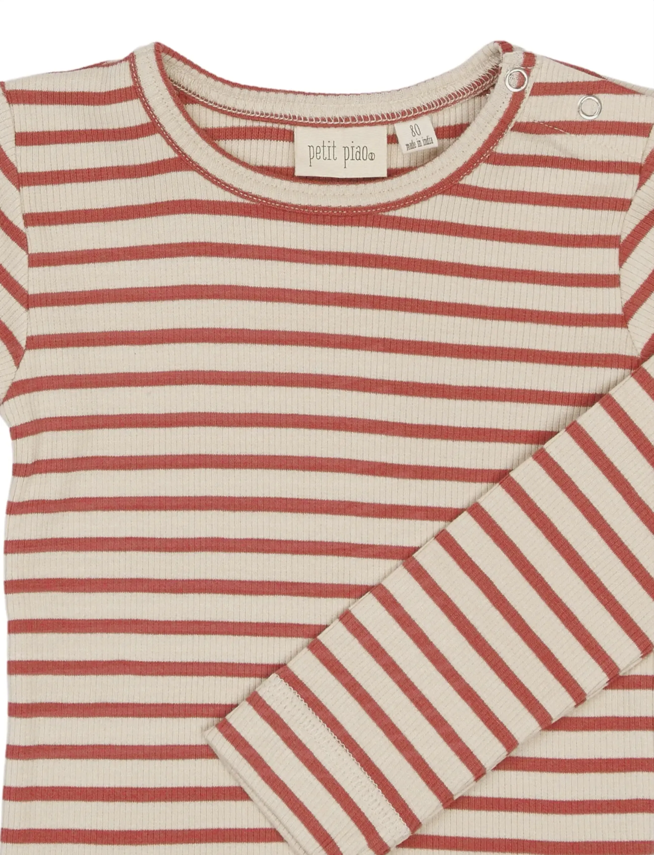 Petit Piao - PPSky L_S Tee - pikkade varrukatega t-särgid - cinnabar striped - 2