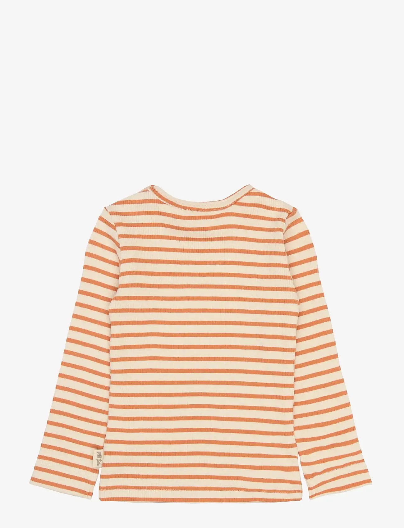 Petit Piao - PPSky L_S Tee - long-sleeved t-shirts - coral gold striped - 1