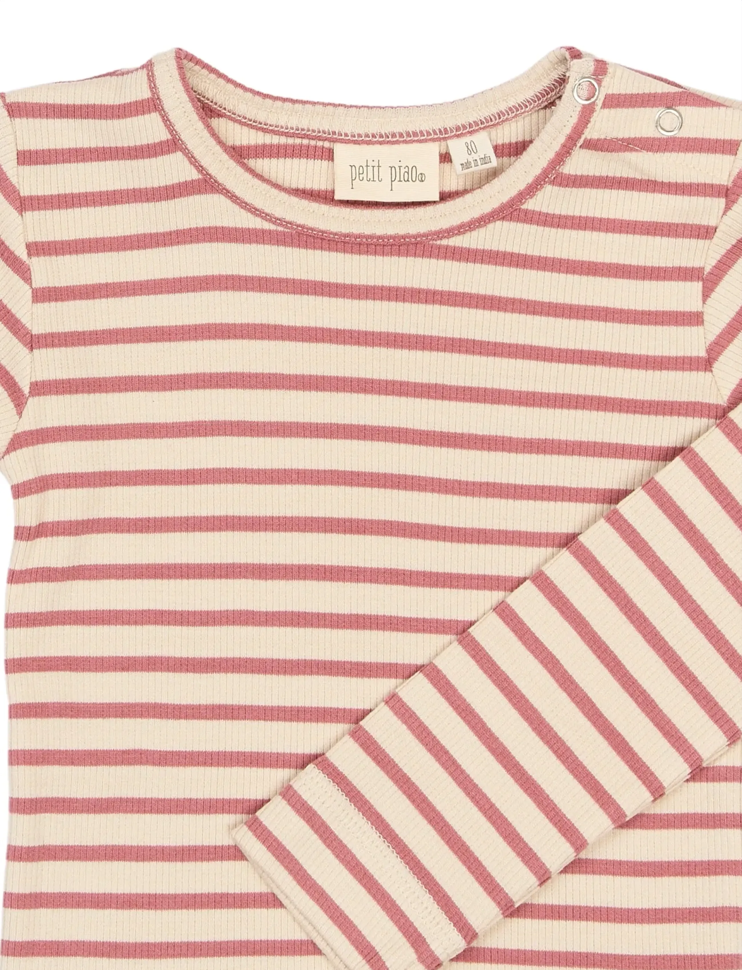 Petit Piao - PPSky L_S Tee - pikkade varrukatega t-särgid - dusty rose striped - 2