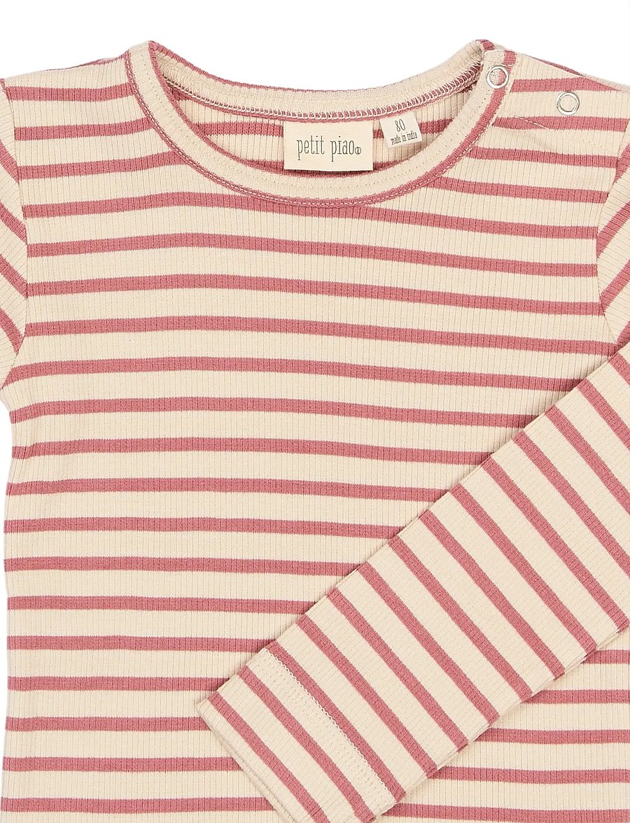 Petit Piao - PPSky L_S Tee - pikkade varrukatega t-särgid - dusty rose striped - 2