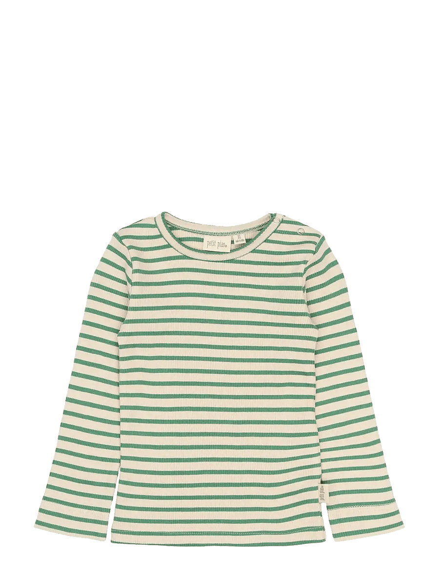 Petit Piao - PPSky L_S Tee - długi rękaw - frosty spruce striped - 1
