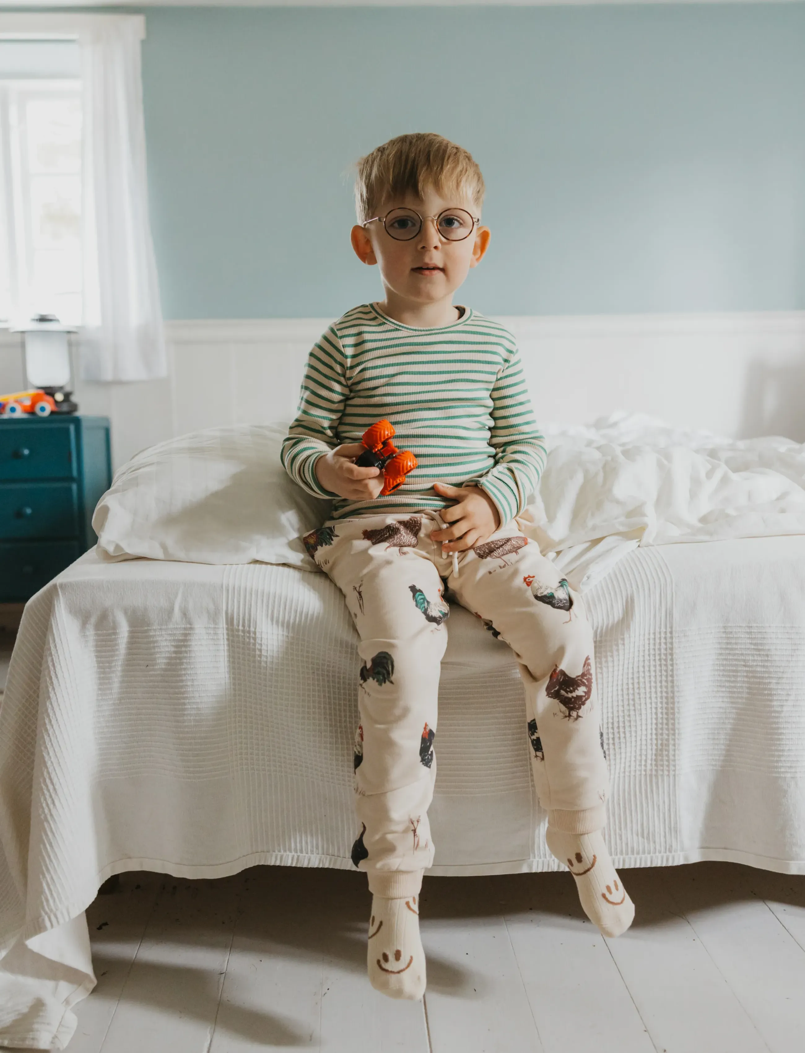 Petit Piao PPSky L_S Tee - Long-sleeved t-shirts - FROSTY SPRUCE STRIPED / green
