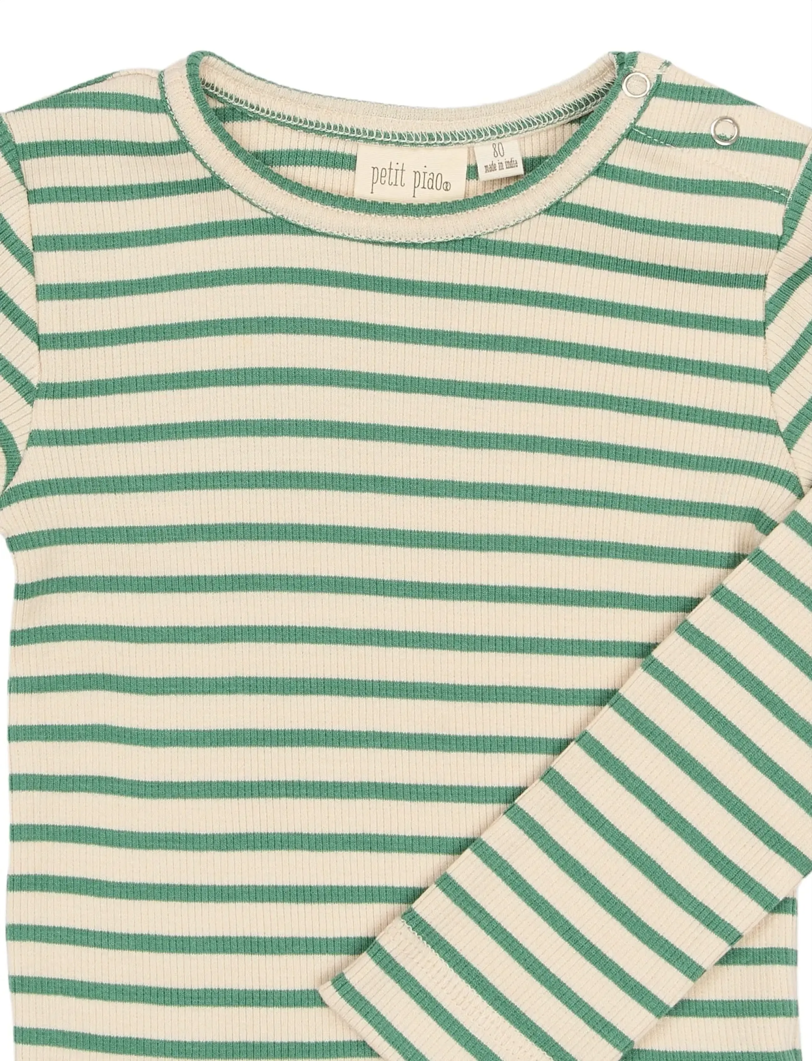 Petit Piao - PPSky L_S Tee - długi rękaw - frosty spruce striped - 4