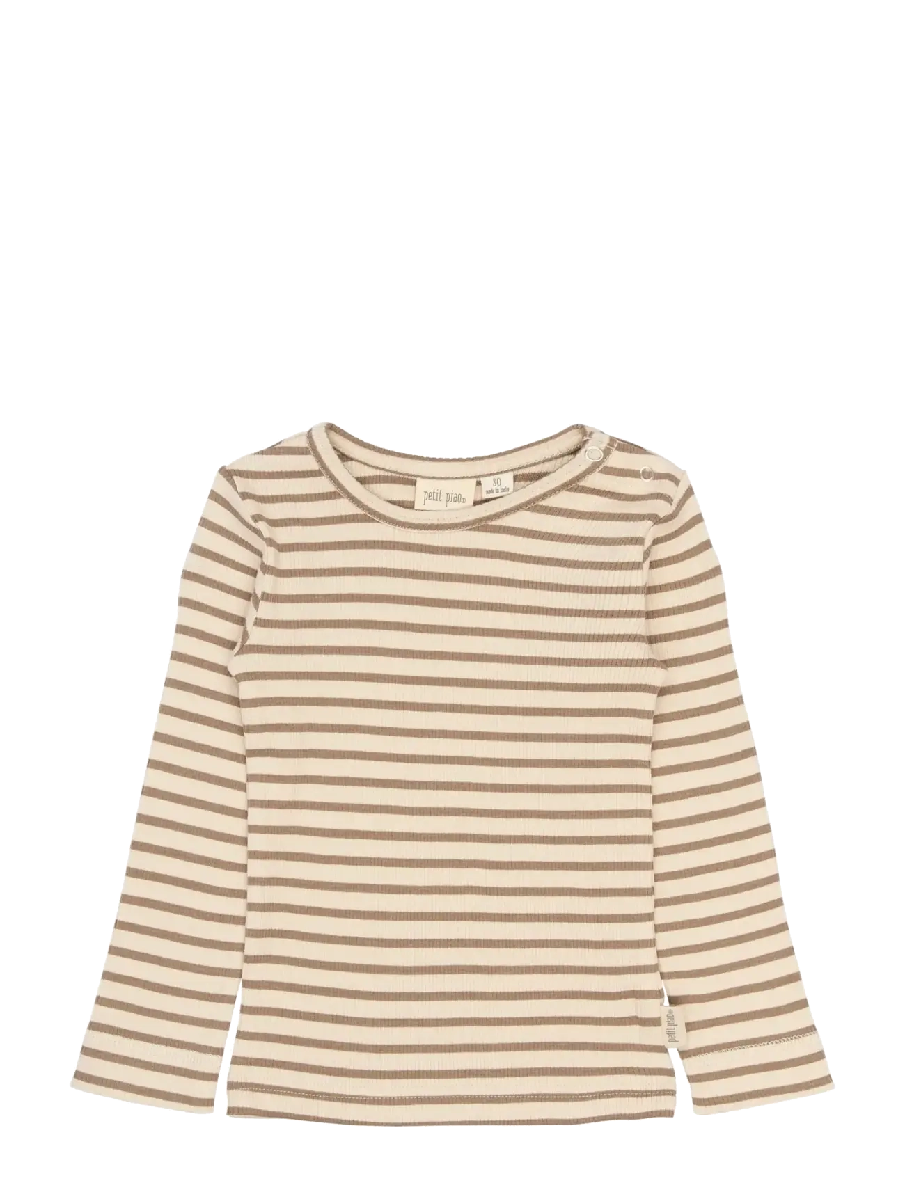 Petit Piao PPSky L_S Tee - Kläder - GINGER SNAP STRIPED / beige