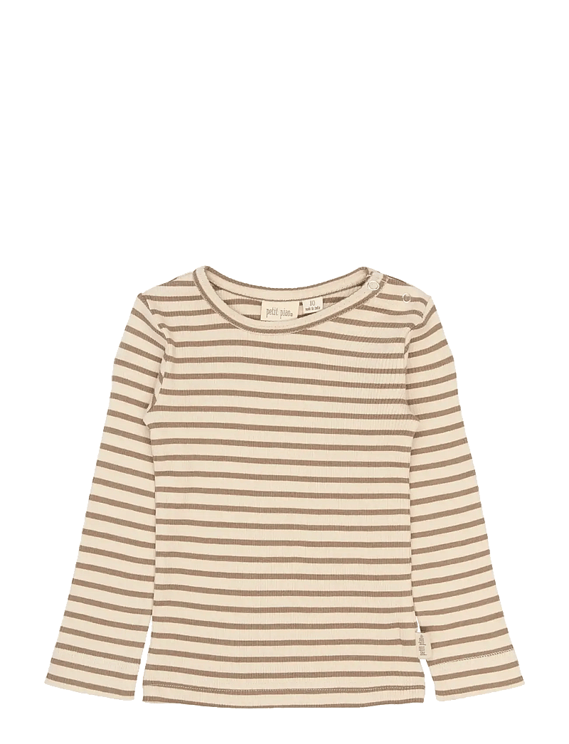Petit Piao - PPSky L_S Tee - langärmelig - ginger snap striped - 0