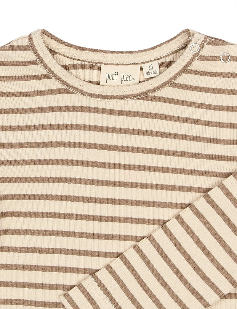 Petit Piao - PPSky L_S Tee - langärmelig - ginger snap striped - 2