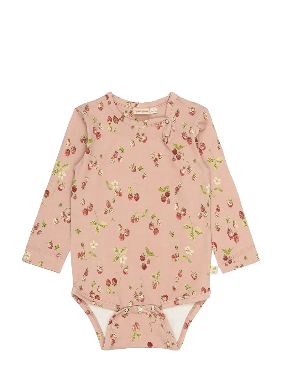 Petit Piao - PPStar L_S Body - rāpulīši ar garām piedurknēm - misty rose strawberry aop - 0