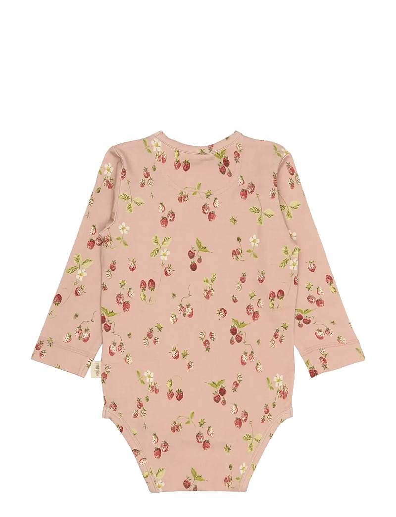 Petit Piao - PPStar L_S Body - langärmelige bodys - misty rose strawberry aop - 1