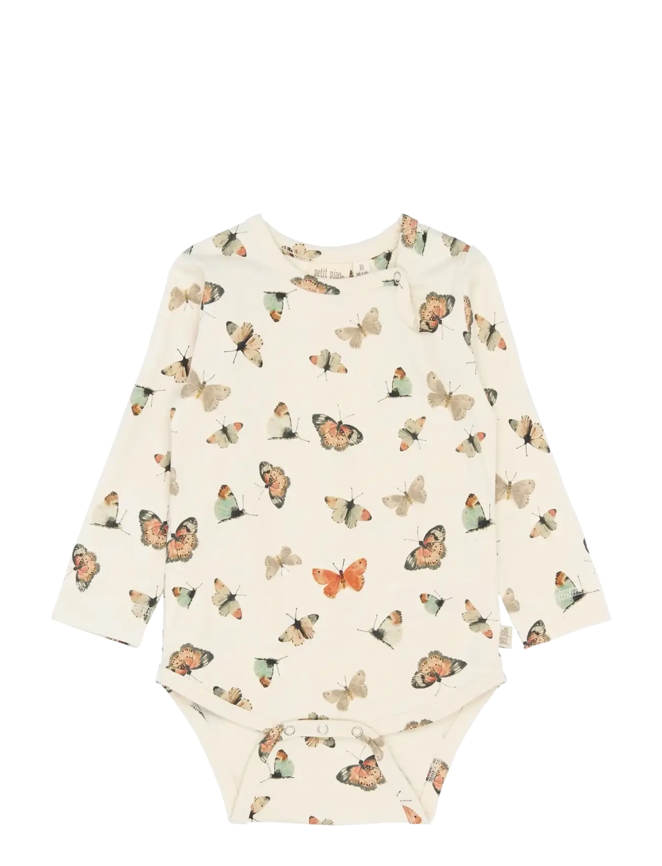 Petit Piao PPStar L_S Body - Långärmade bodies - EGGNOG BUTTERFLY AOP / cream