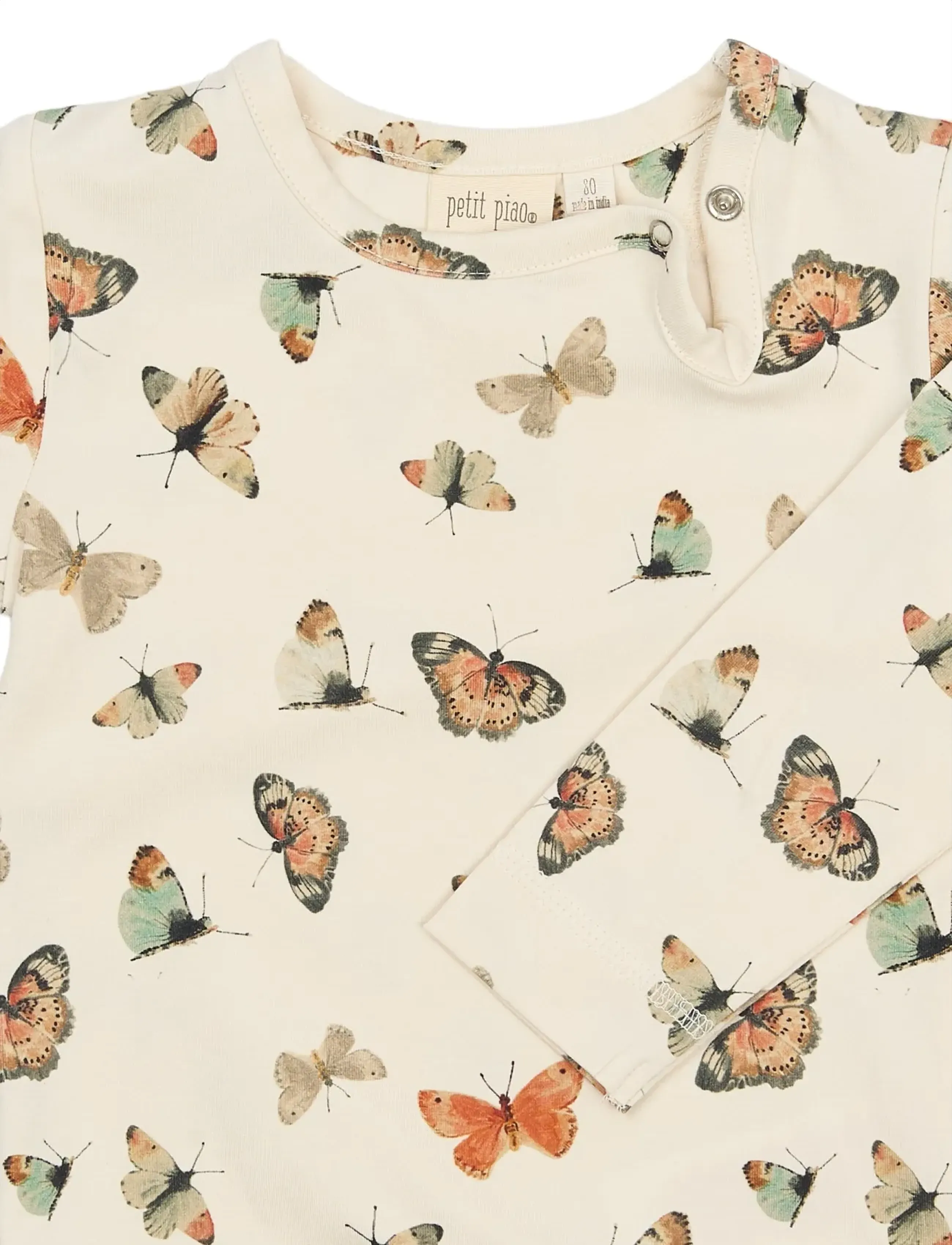 Petit Piao - PPStar L_S Body - long-sleeved bodies - eggnog butterfly aop - 2