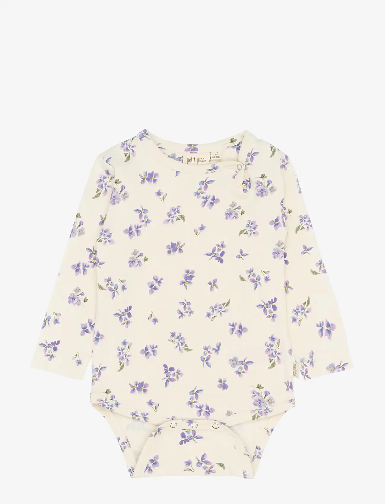 Petit Piao - PPStar L_S Body - pikkade varrukatega bodid - eggnog viola aop - 0
