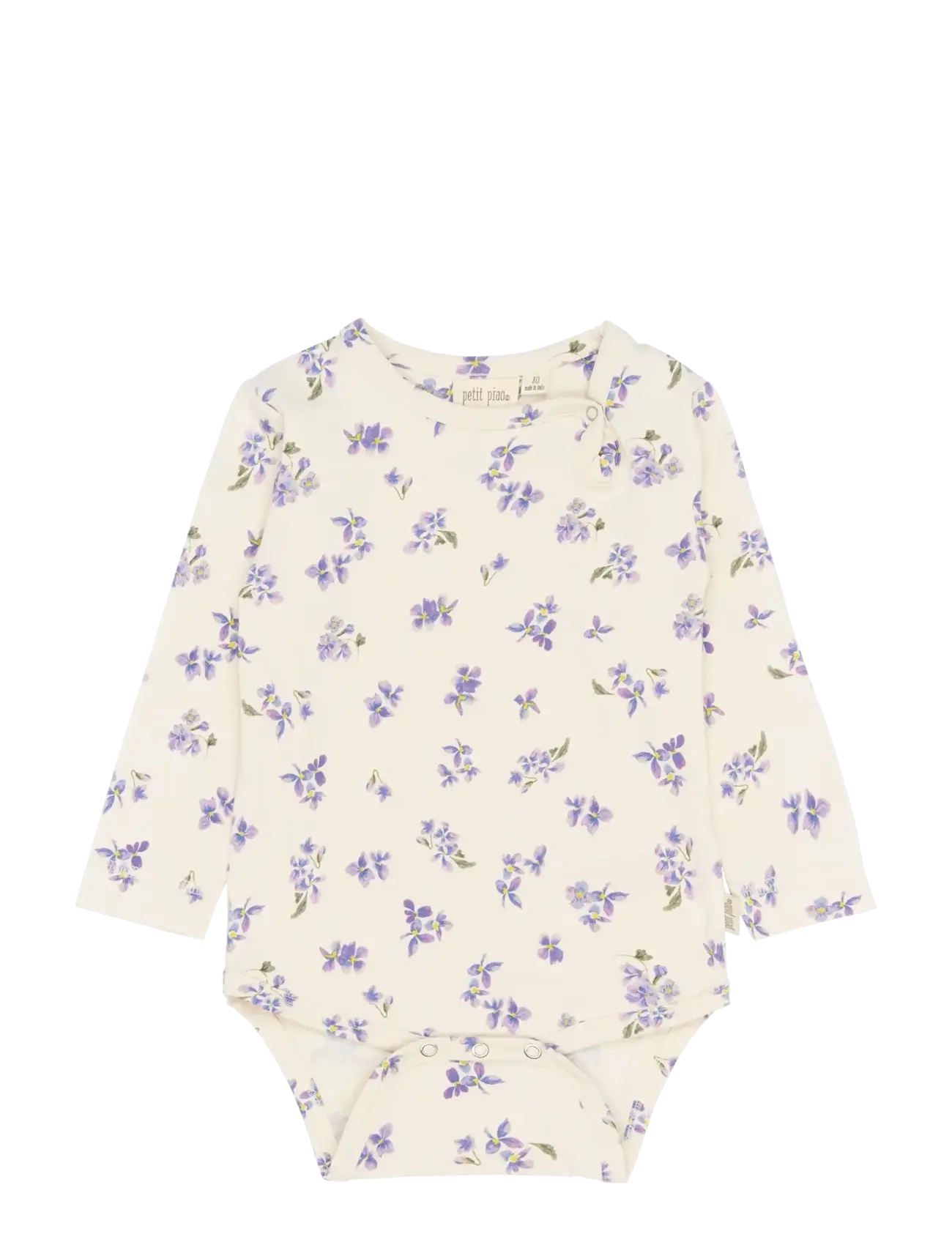 Petit Piao PPStar L_S Body - Bodid - EGGNOG VIOLA AOP / cream