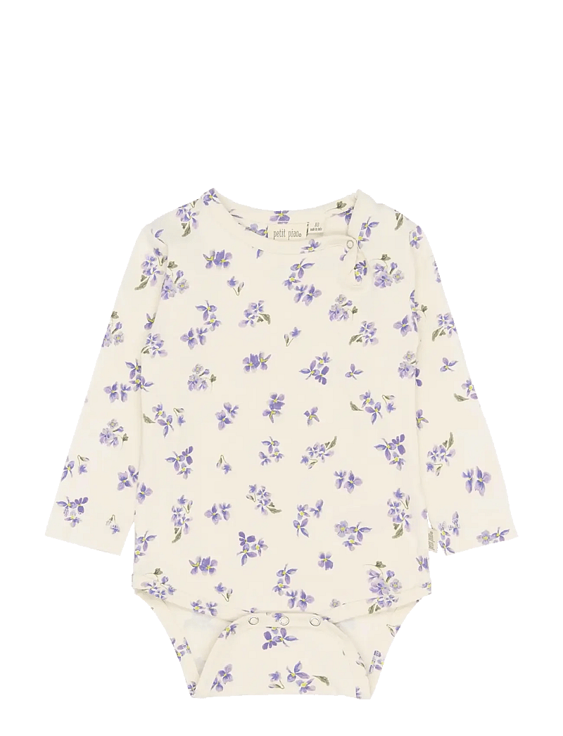 Petit Piao - PPStar L_S Body - pikkade varrukatega bodid - eggnog viola aop - 0