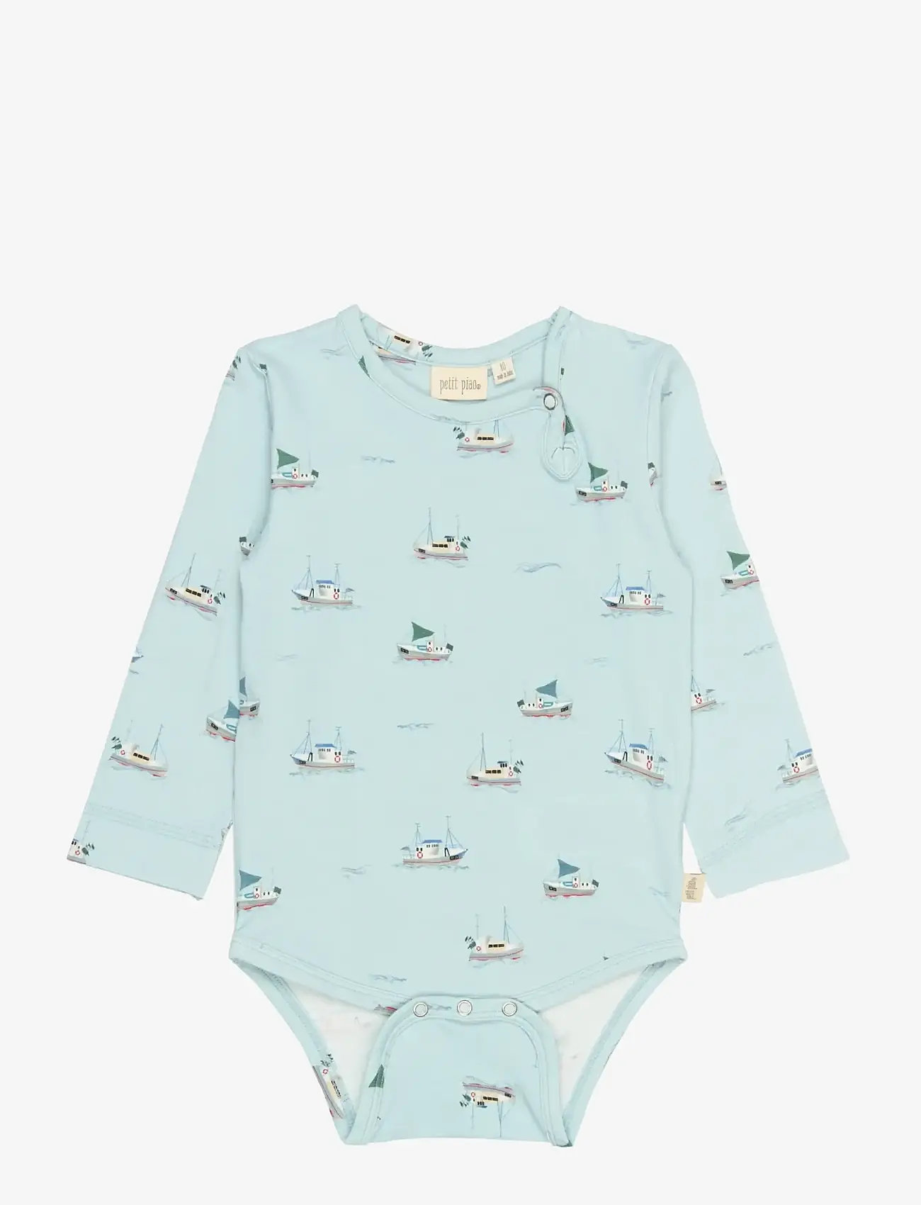Petit Piao - PPStar L_S Body - pikkade varrukatega bodid - illusion blue boat aop - 1