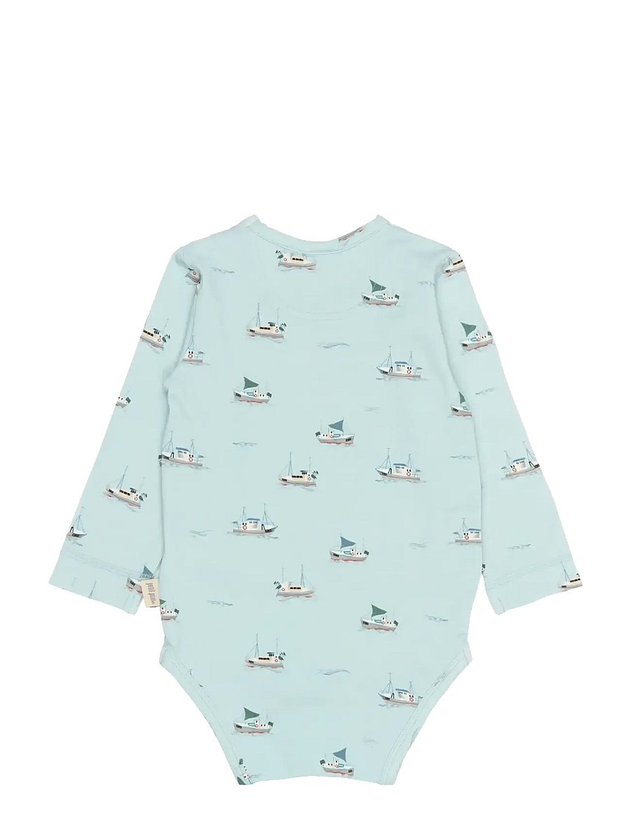 Petit Piao - PPStar L_S Body - pikkade varrukatega bodid - illusion blue boat aop - 2