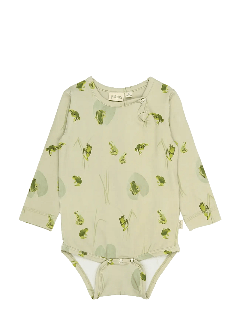 Petit Piao - PPStar L_S Body - pikkade varrukatega bodid - tidal foam frog aop - 0