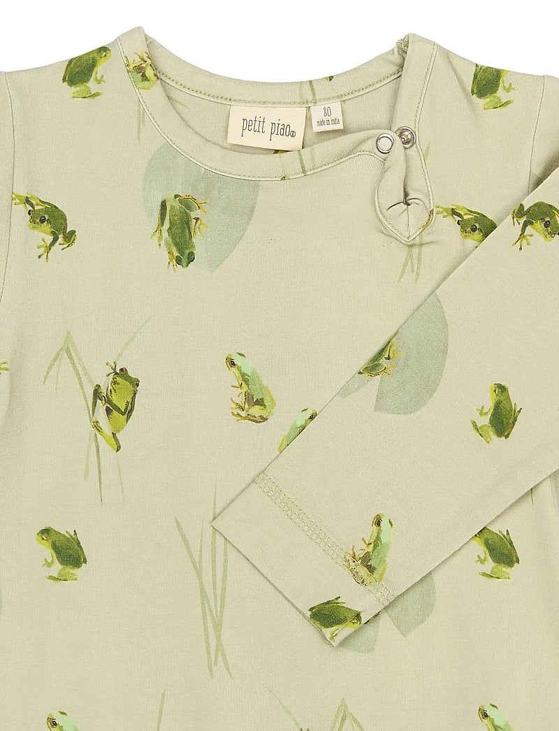 Petit Piao - PPStar L_S Body - pikkade varrukatega bodid - tidal foam frog aop - 2