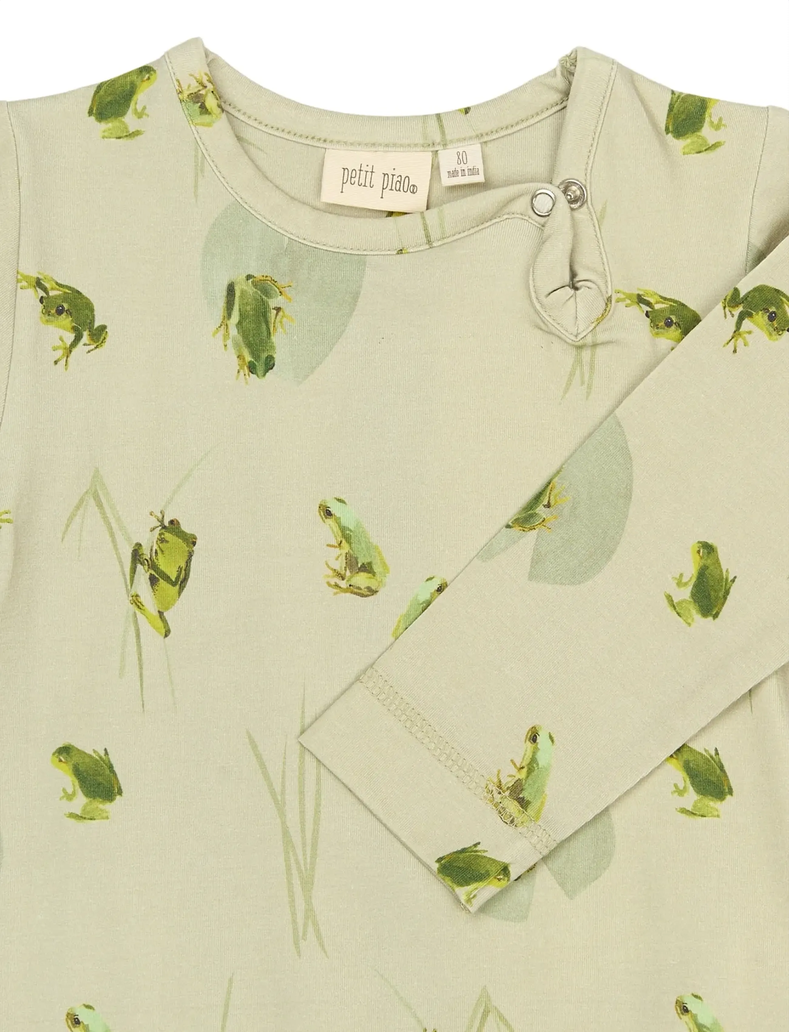 Petit Piao - PPStar L_S Body - long-sleeved bodies - tidal foam frog aop - 2