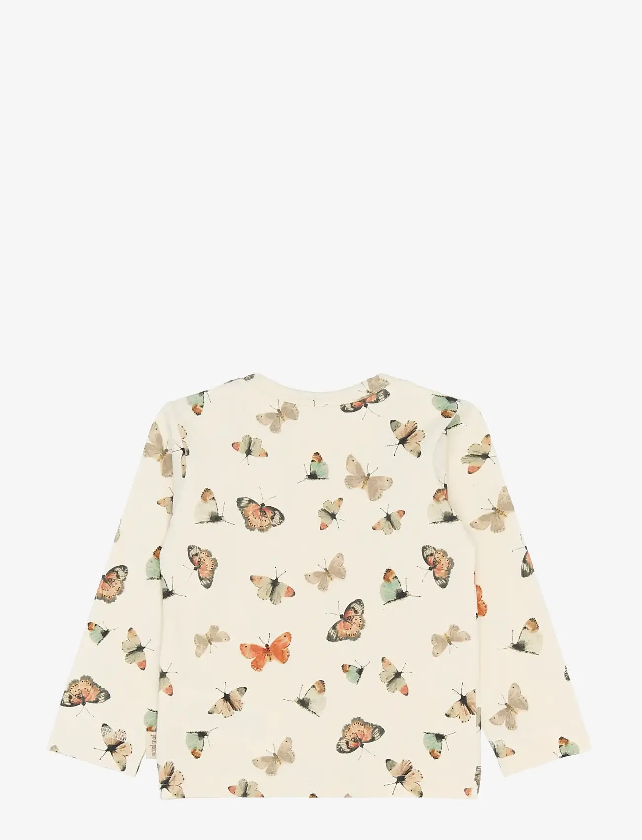 Petit Piao - PPStar L_S Tee - langærmede t-shirts - eggnog butterfly aop - 1