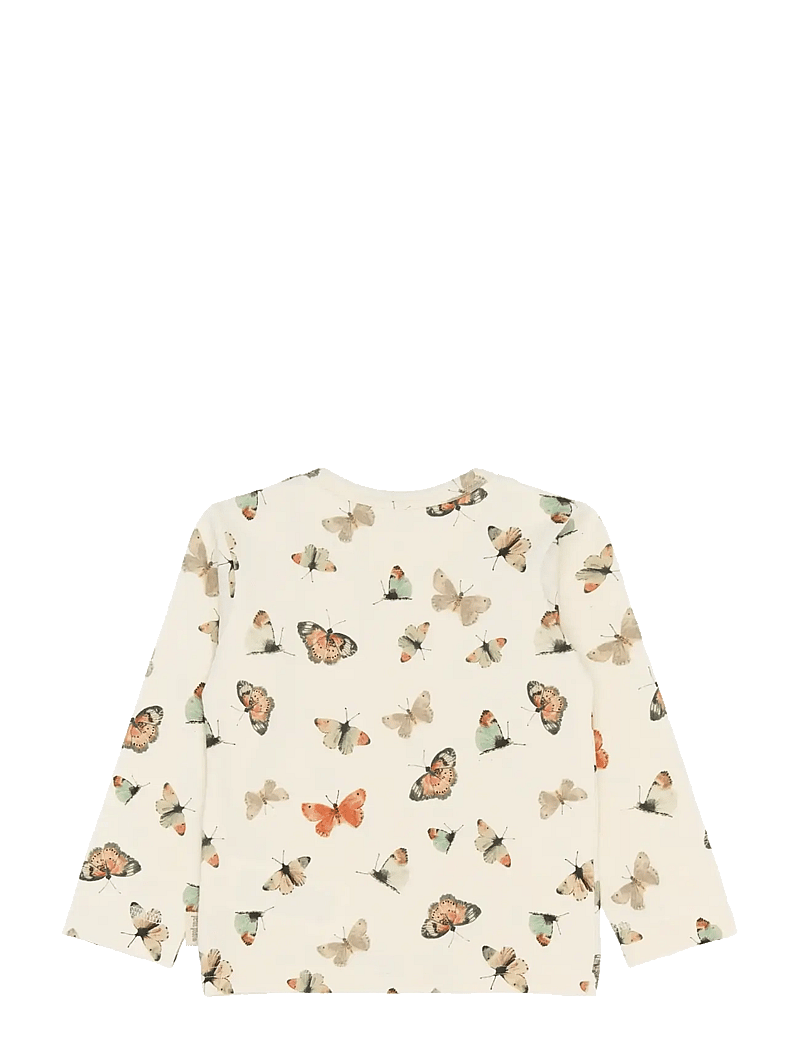 Petit Piao - PPStar L_S Tee - langærmede t-shirts - eggnog butterfly aop - 1