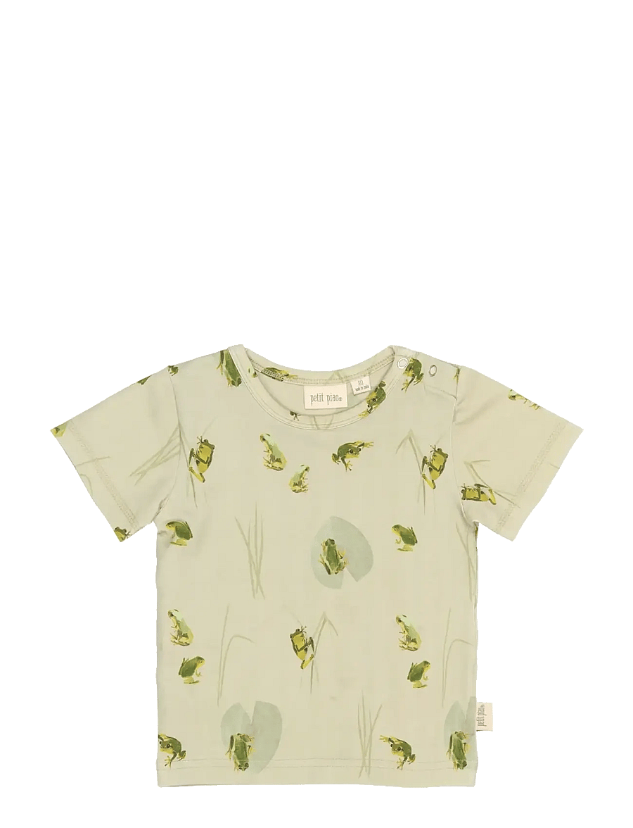 Petit Piao - PPStar S_S Tee - kortärmade t-shirts - tidal foam frog aop - 0