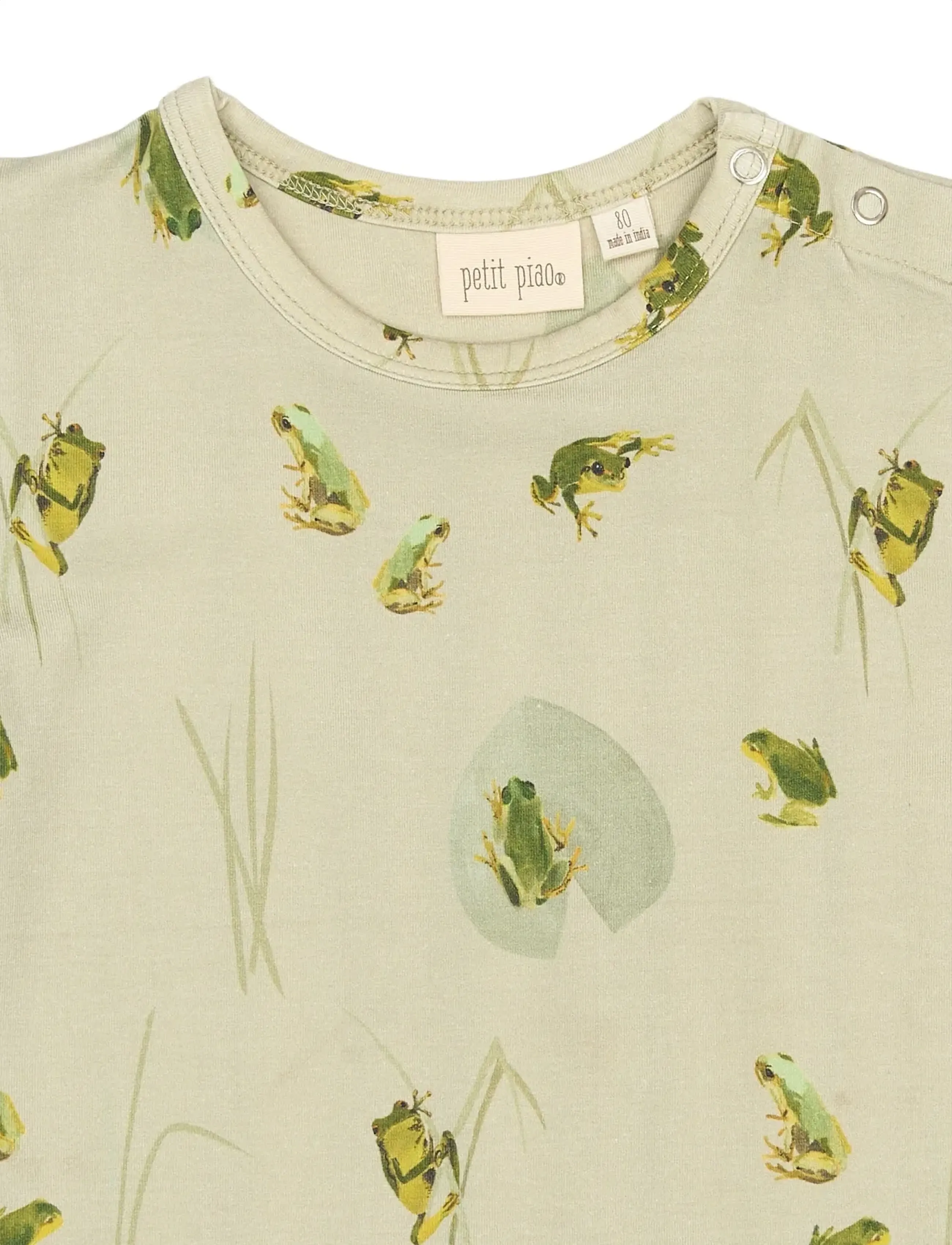 Petit Piao - PPStar S_S Tee - kortärmade t-shirts - tidal foam frog aop - 2