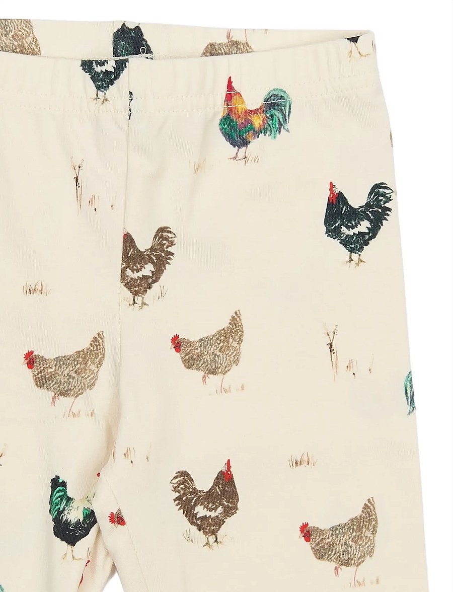 Petit Piao - PPStar Leggings - leggings - eggnog rooster aop - 2