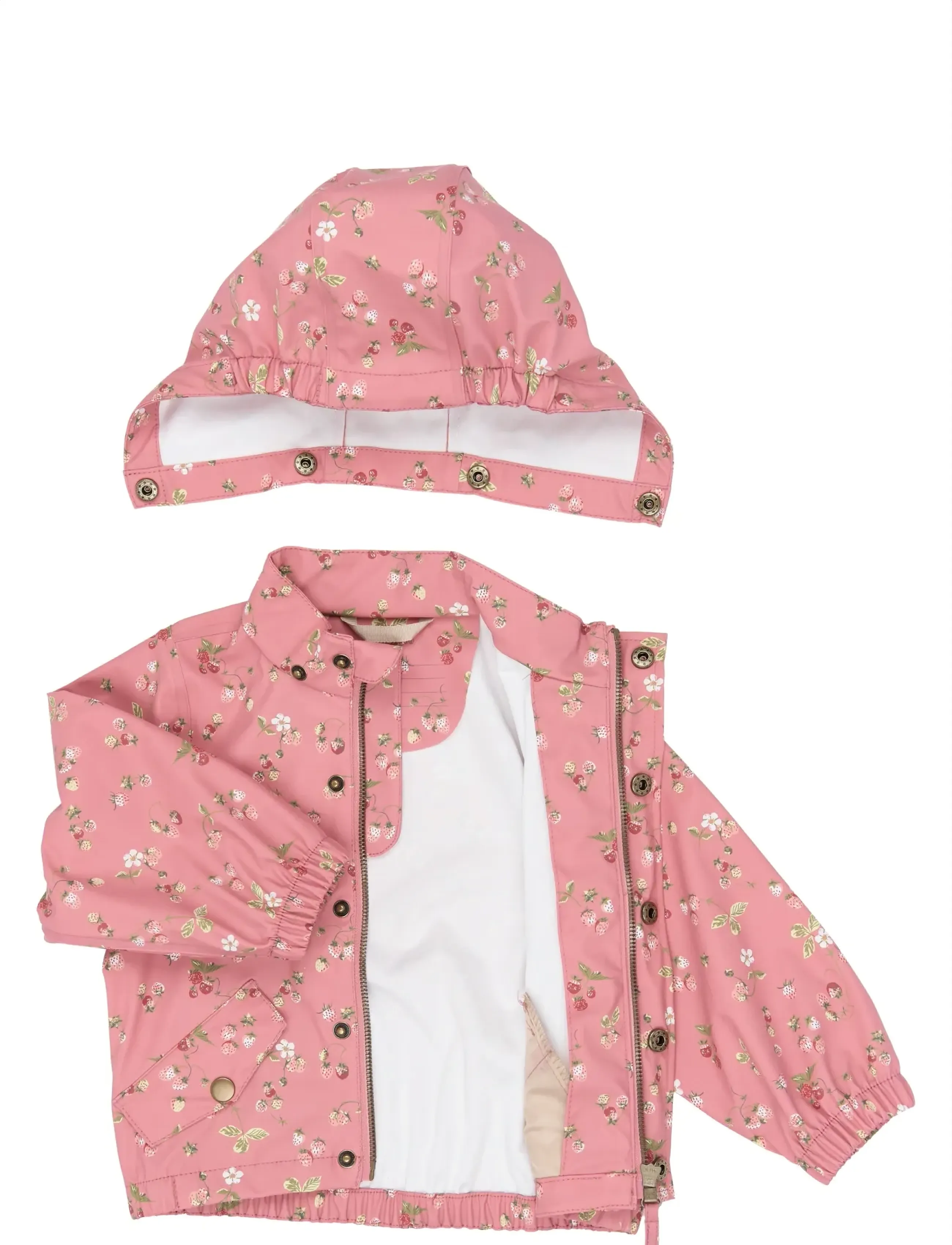 Petit Piao - PPDai Rainwear Set W. Susp. - vihmakomplektid - dusty rose strawberry aop - 3