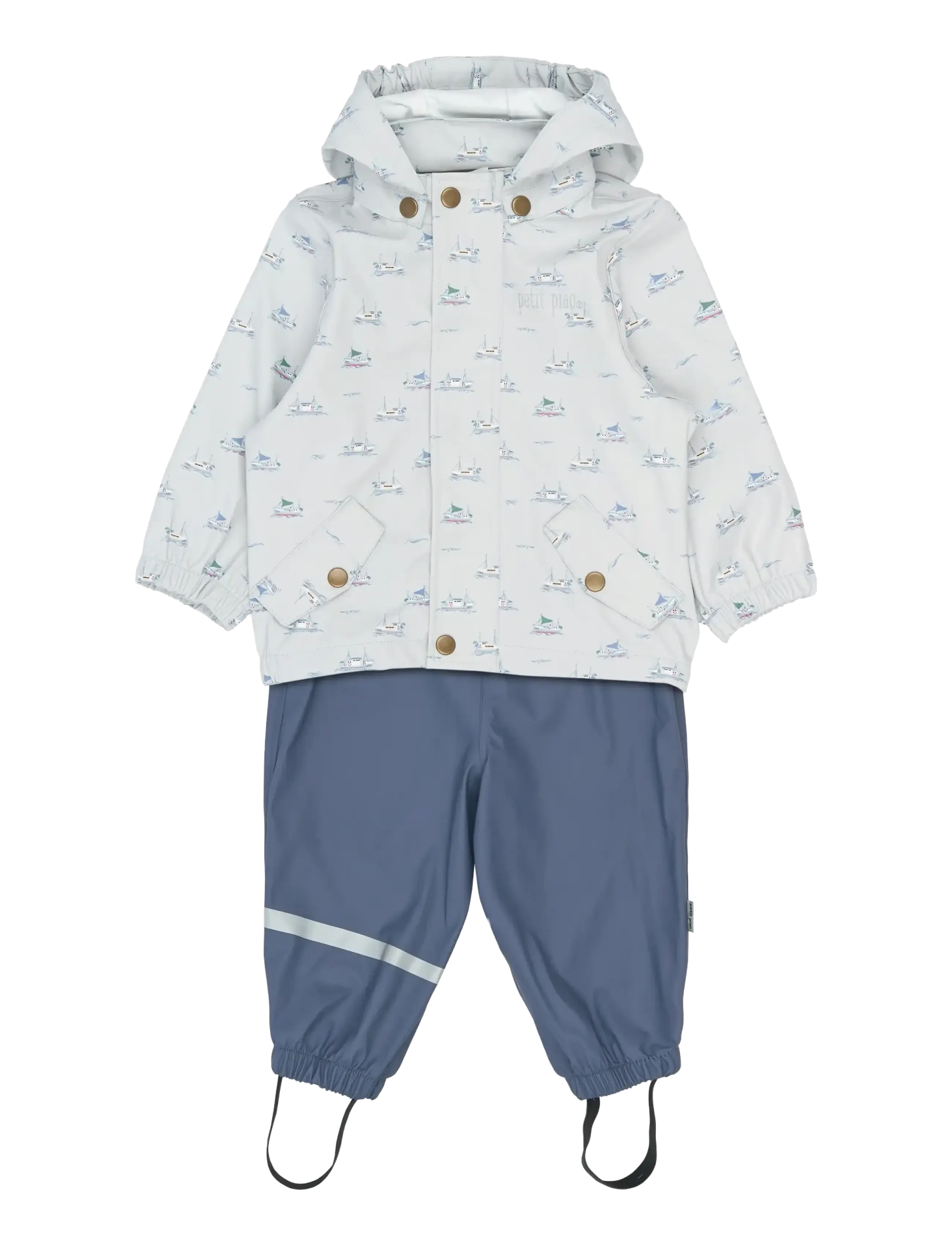 Petit Piao PPDai Rainwear Set W. Susp. - Petit Piao - PEARL BLUE BOAT AOP / blue