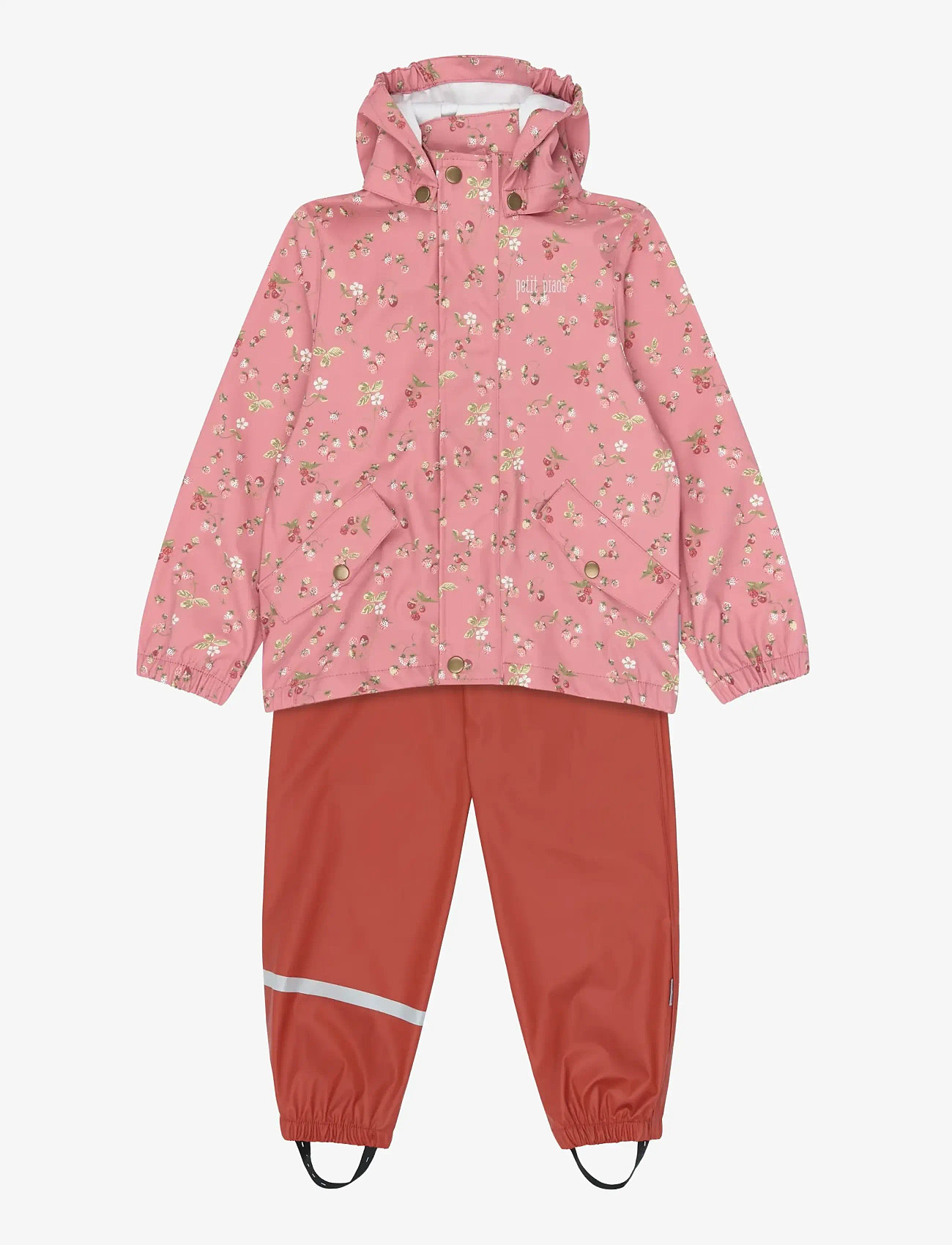 Petit Piao - PPDai Rainwear Set - regnsæt - dusty rose strawberry aop - 0