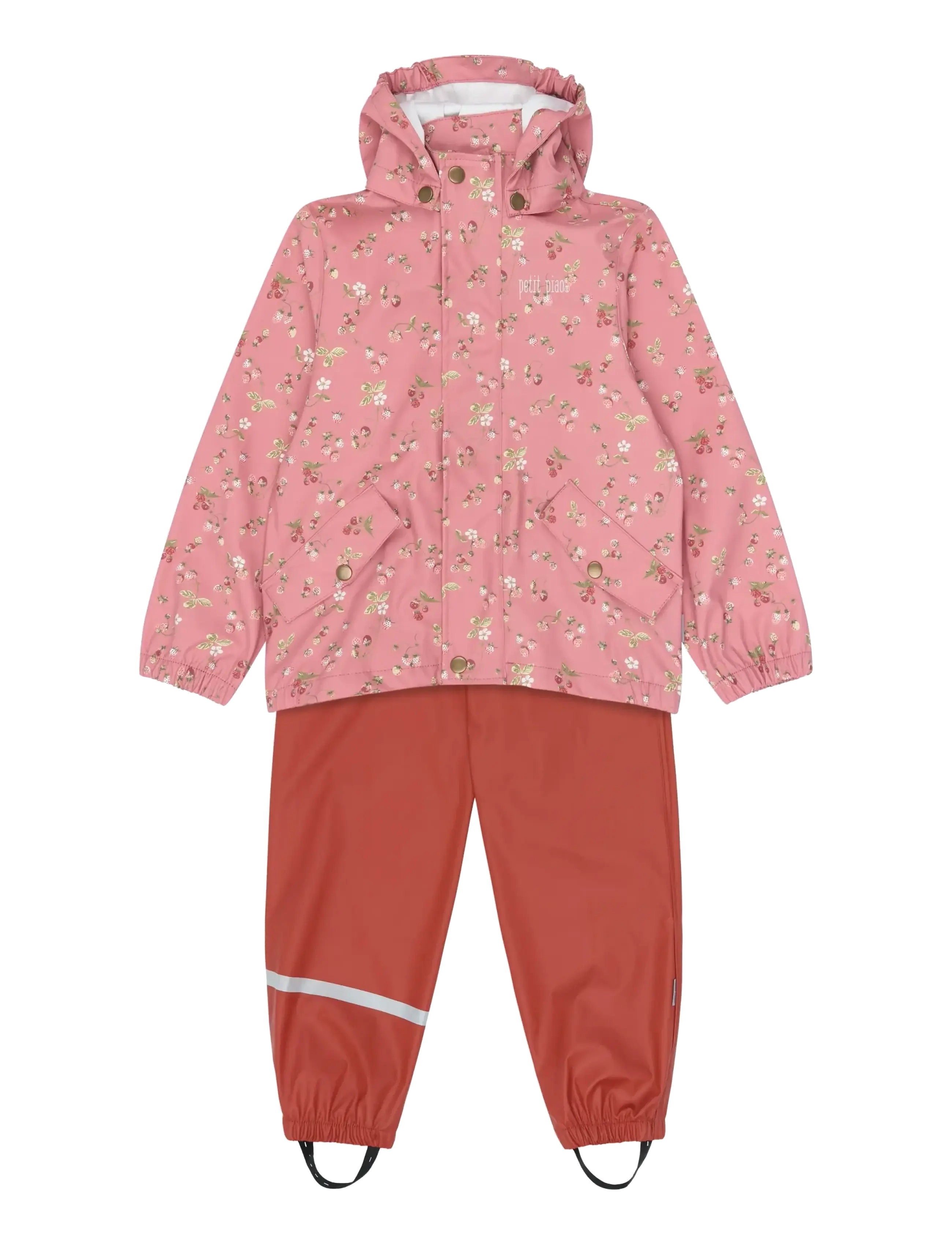 Petit Piao PPDai Rainwear Set - Regensets - DUSTY ROSE STRAWBERRY AOP / pink/rose