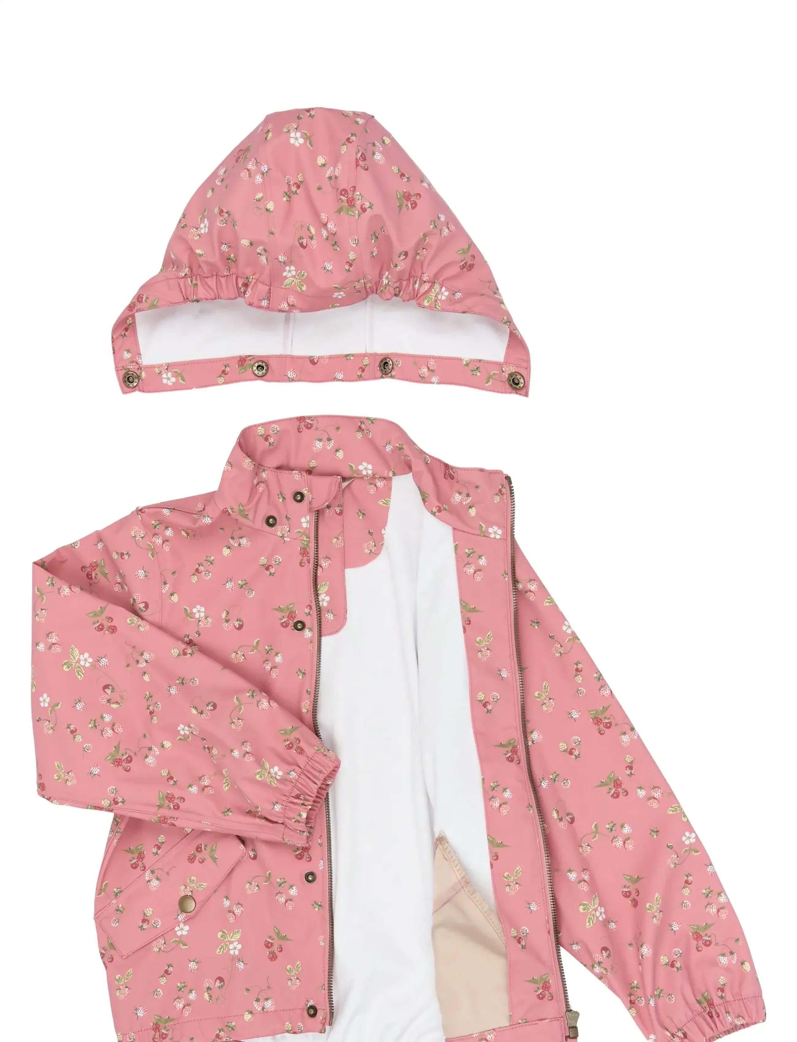 Petit Piao - PPDai Rainwear Set - regnsæt - dusty rose strawberry aop - 3