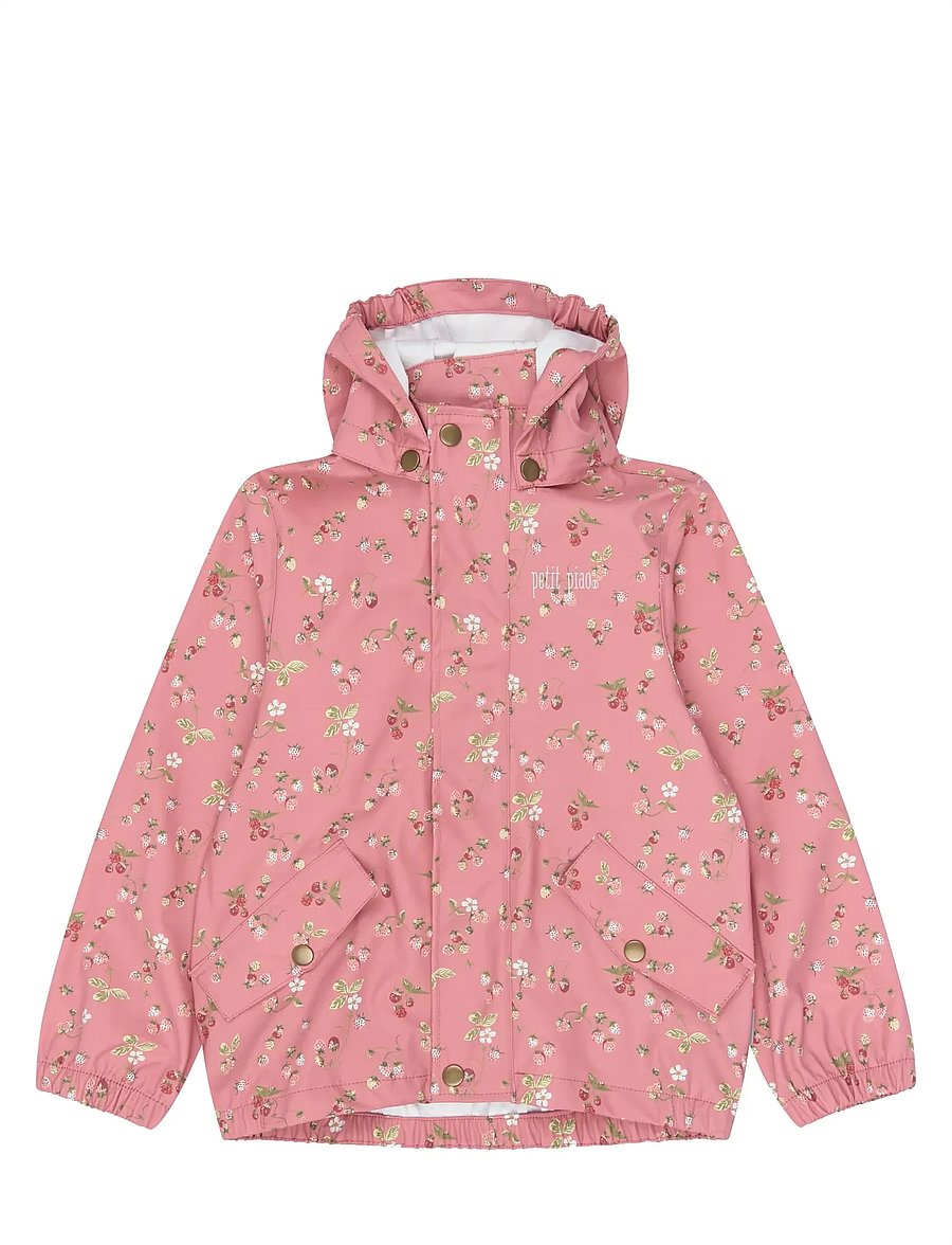 Petit Piao - PPDai Rainwear Set - regensets - dusty rose strawberry aop - 4