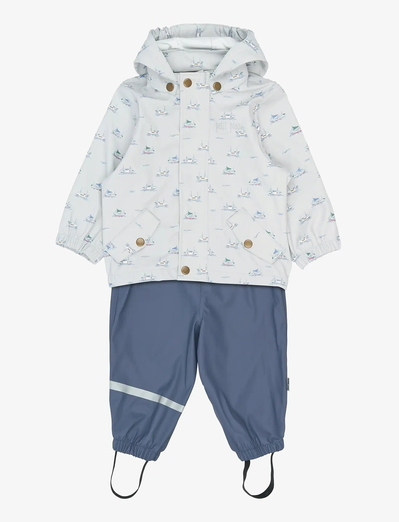 Petit Piao - PPDai Rainwear Set - regnsæt - pearl blue boat aop - 1