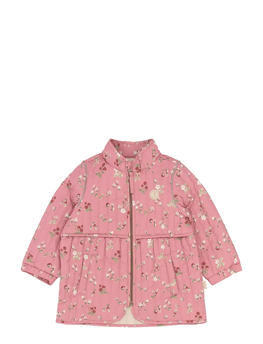 Petit Piao - PPEver Thermo Long Jacket - termojakid - dusty rose strawberry aop - 1