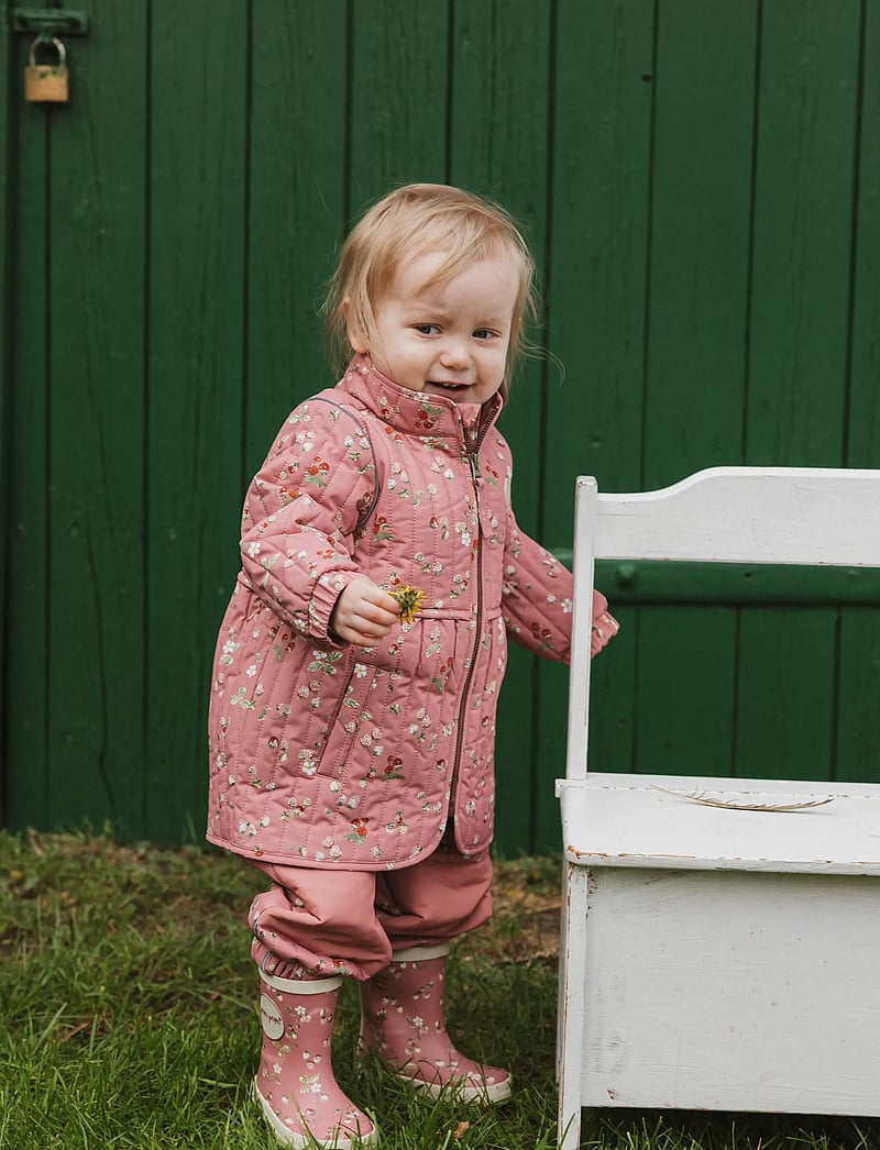 Petit Piao - PPEver Thermo Long Jacket - quiltede jakker - dusty rose strawberry aop - 0