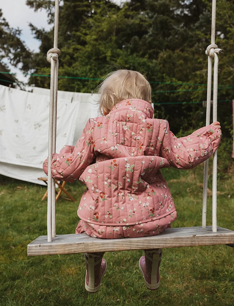 Petit Piao - PPEver Thermo Long Jacket - quiltede jakker - dusty rose strawberry aop - 3