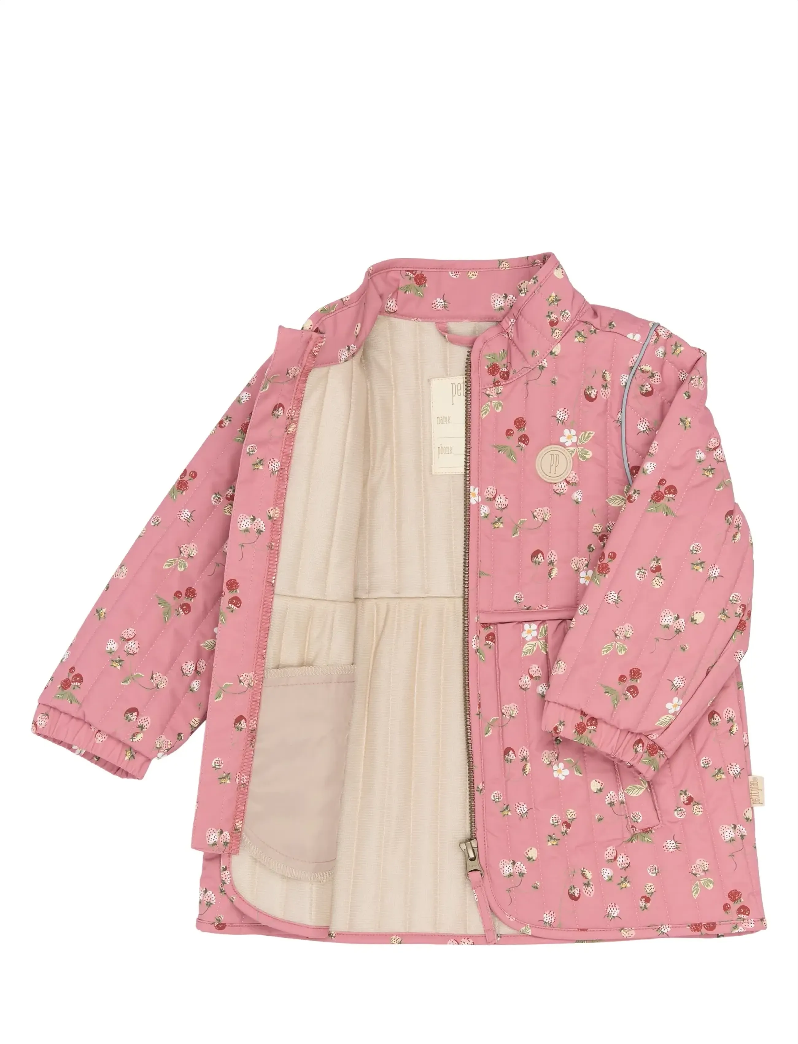 Petit Piao - PPEver Thermo Long Jacket - sügisjakid - dusty rose strawberry aop - 4