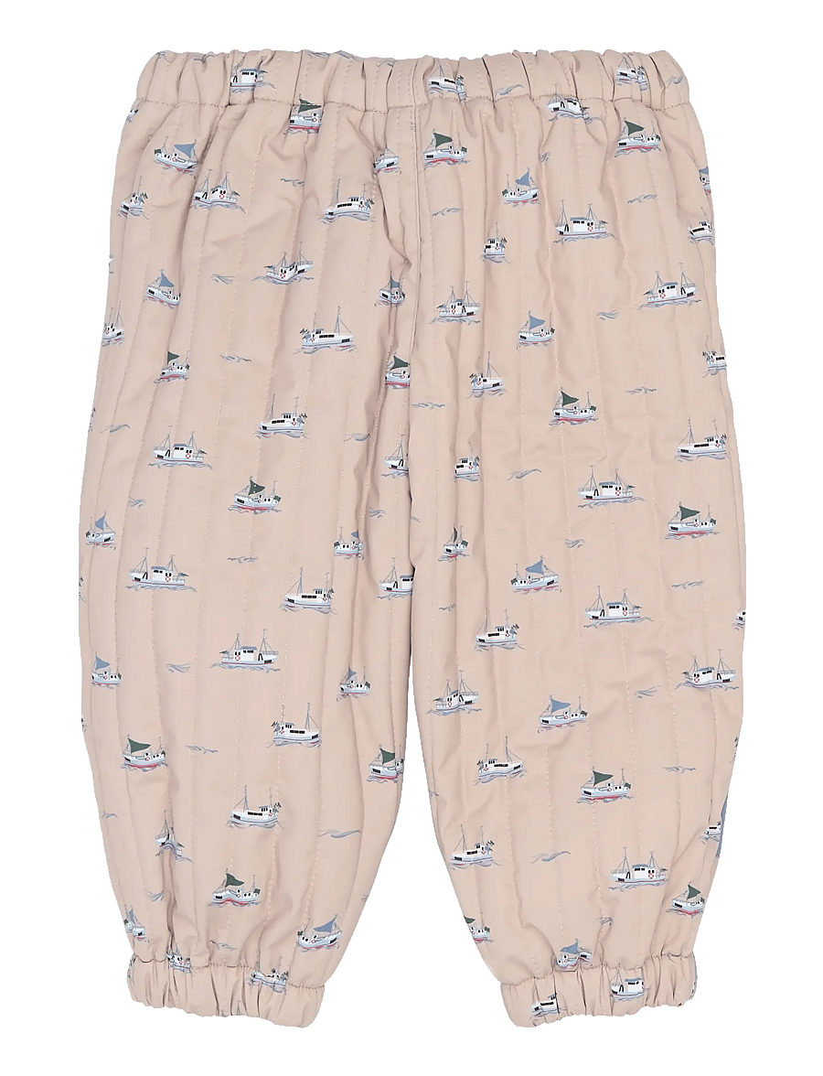 Petit Piao - PPEver Thermo Pants - termobukser - oxford tan boat aop - 1