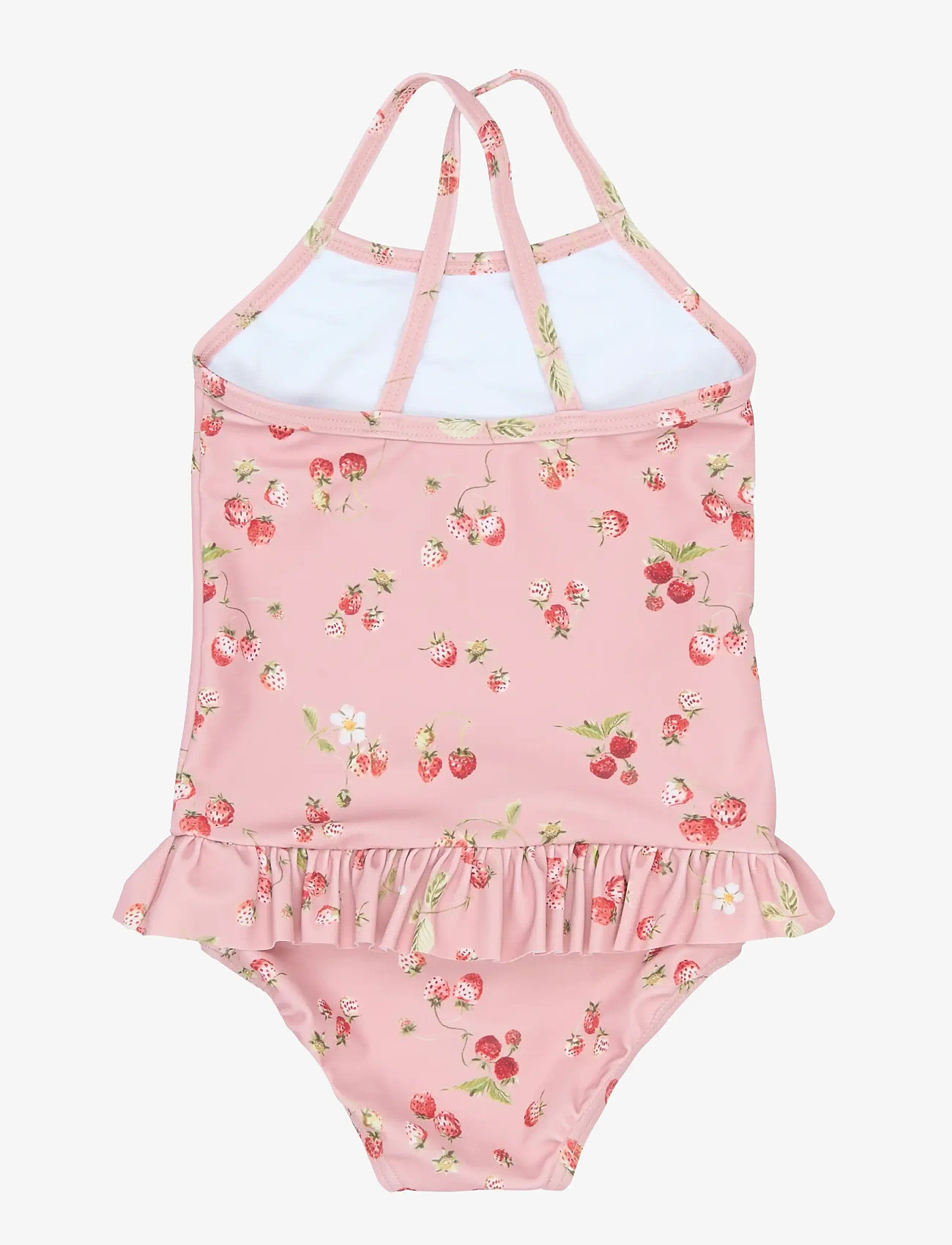 Petit Piao - PPEm Frill Swimsuit - badeanzüge - misty rose strawberry aop - 1