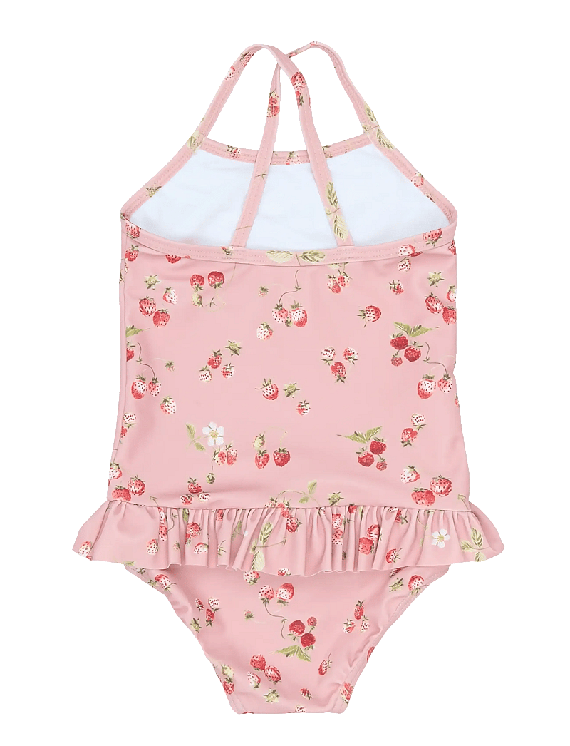Petit Piao - PPEm Frill Swimsuit - badeanzüge - misty rose strawberry aop - 1